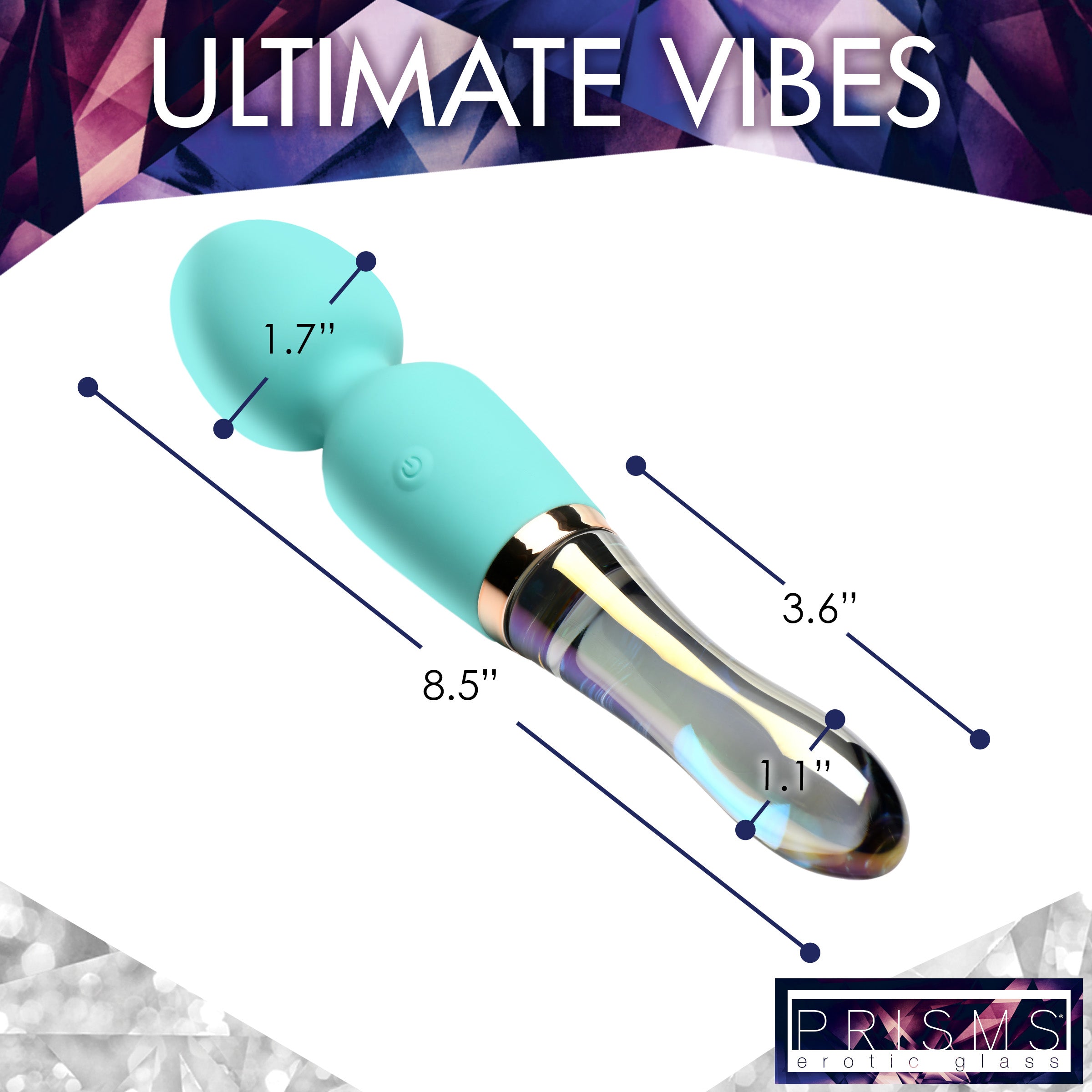 Measurement details of the 10x Turquoise Dual Ended Wand