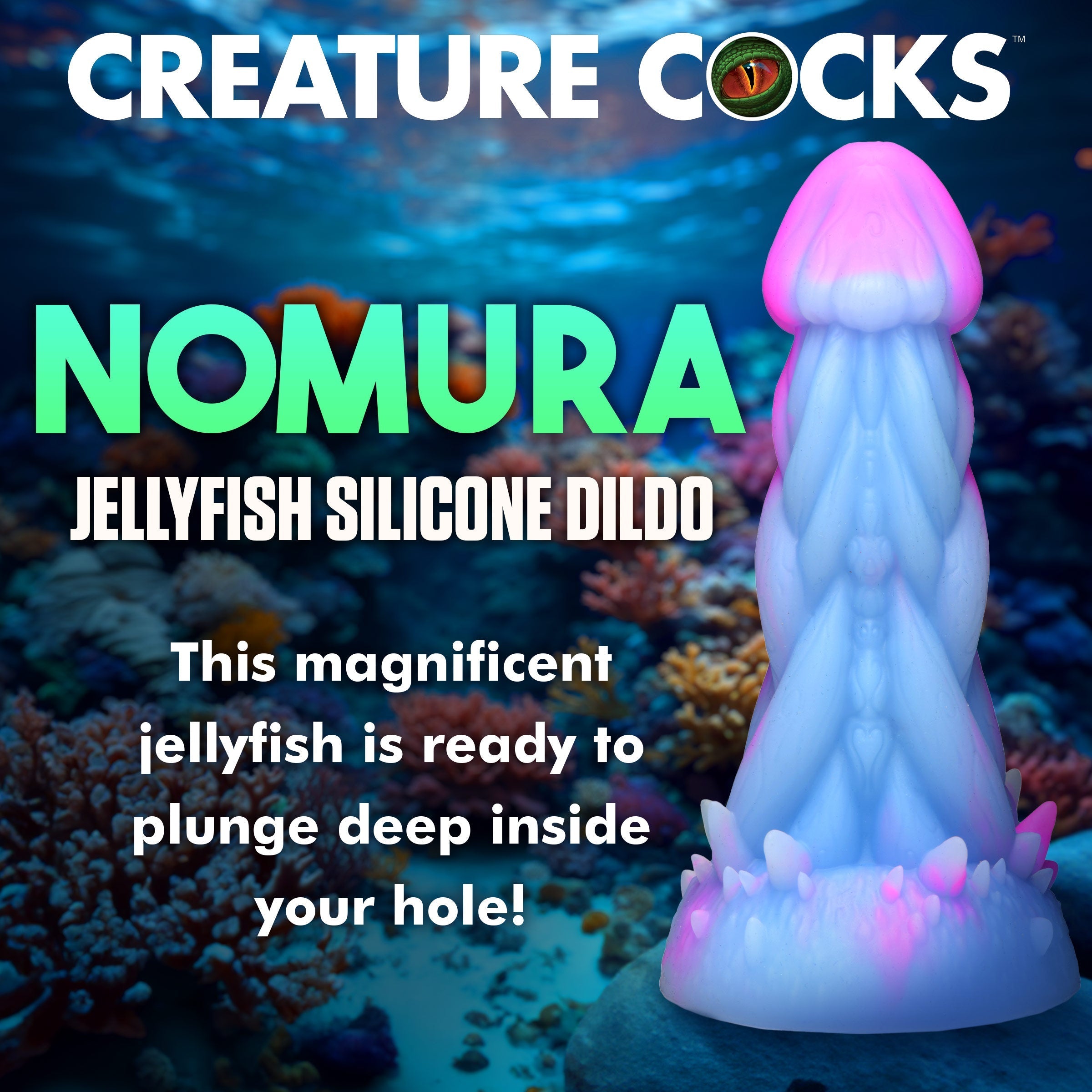 Detailed view of the Nomura Jellyfish Silicone Dildo