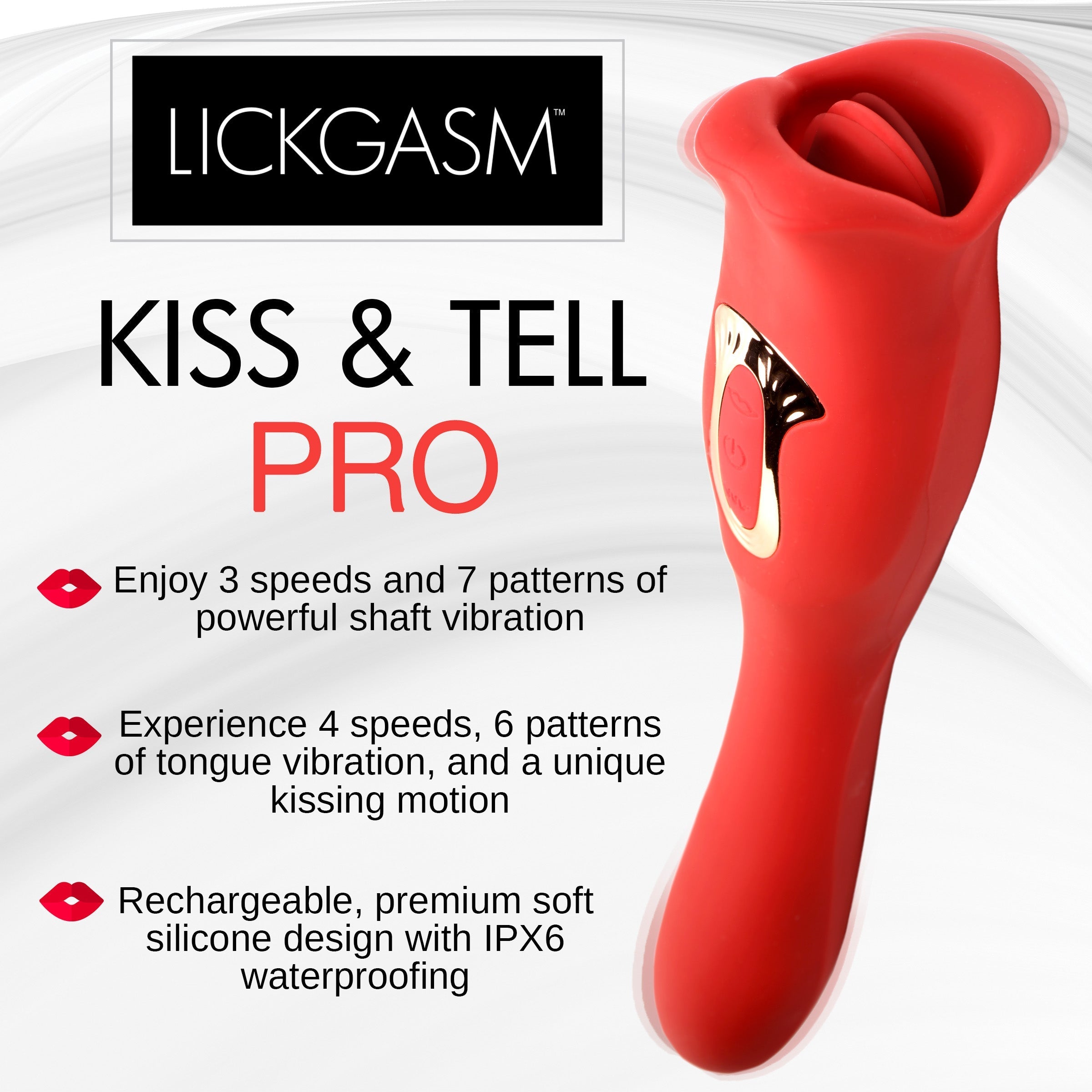 Kiss And Tell Pro Dual-ended Kissing Vibrator with packaging