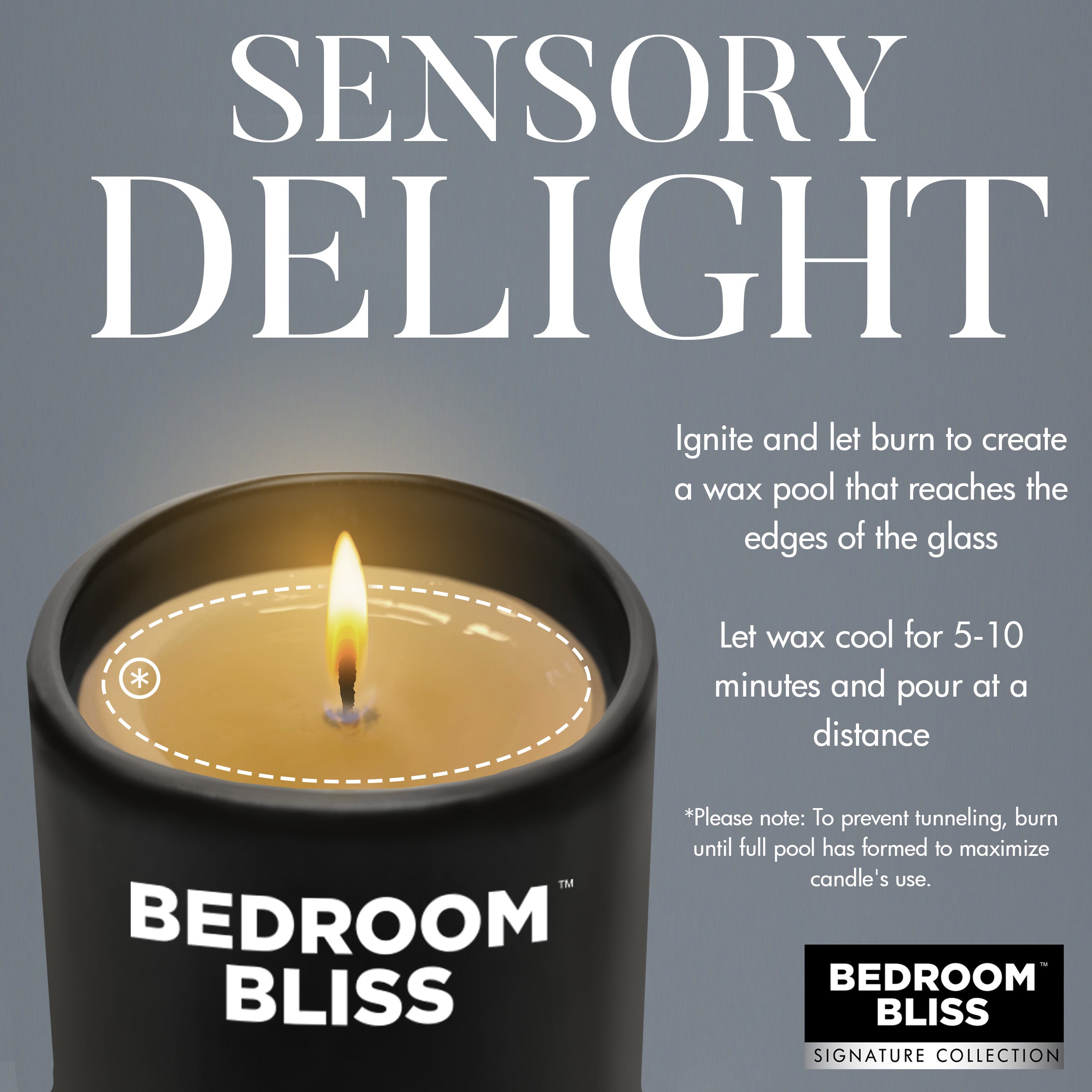 Sensory delight with Vanilla Lover's Massage Candle in bedroom