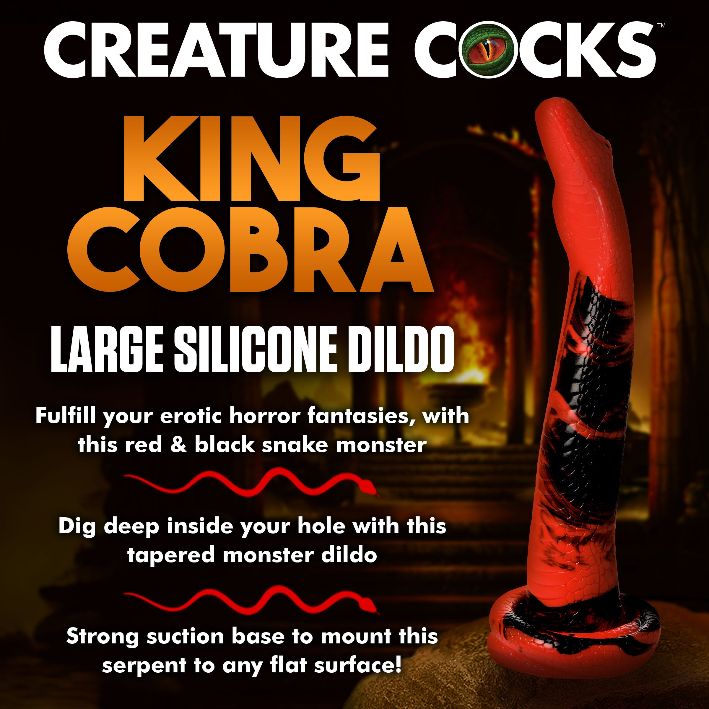 King Cobra Silicone Dildo with realistic snake design