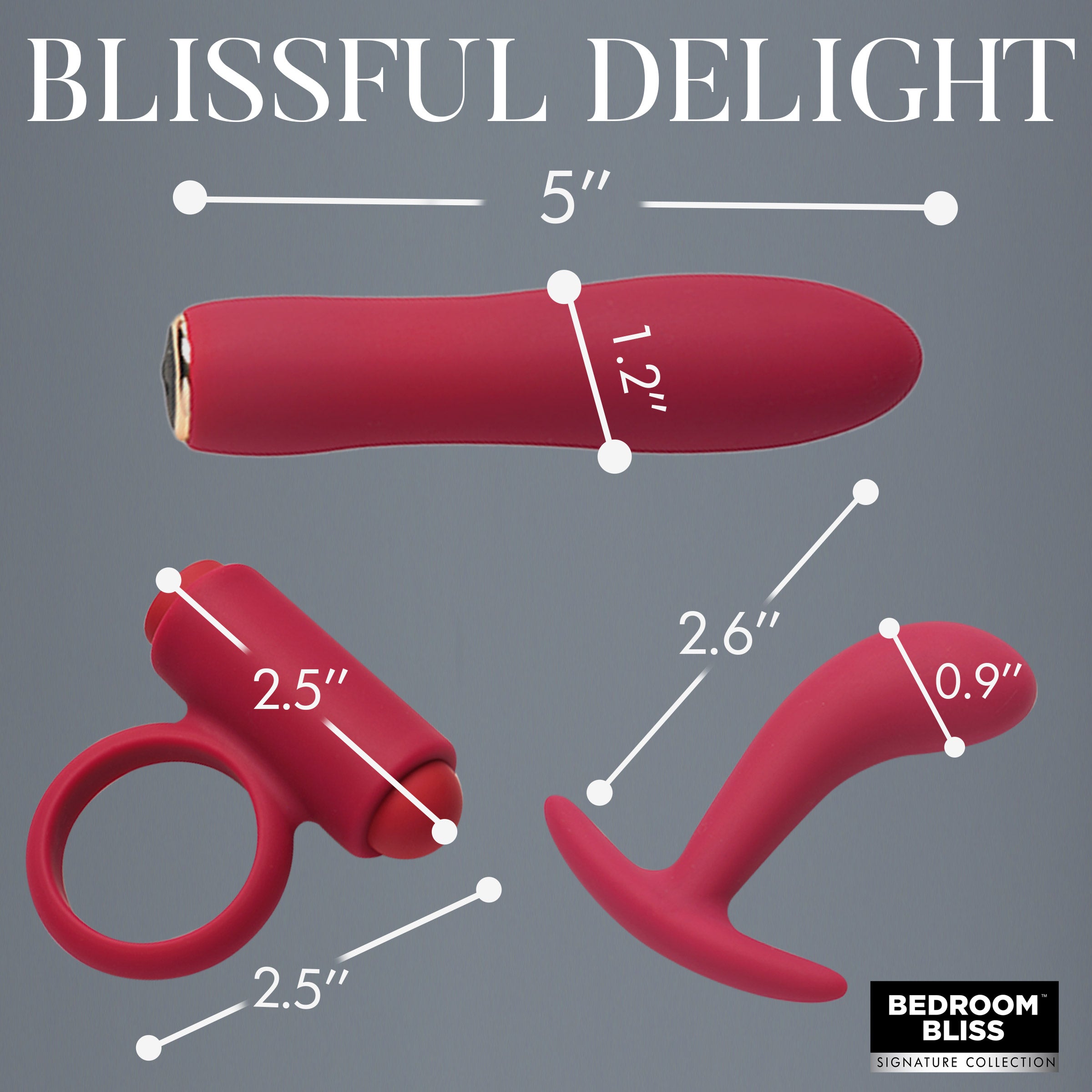 Blissful delight vibrator included in the Lover's Deluxe Bondage Massage Set