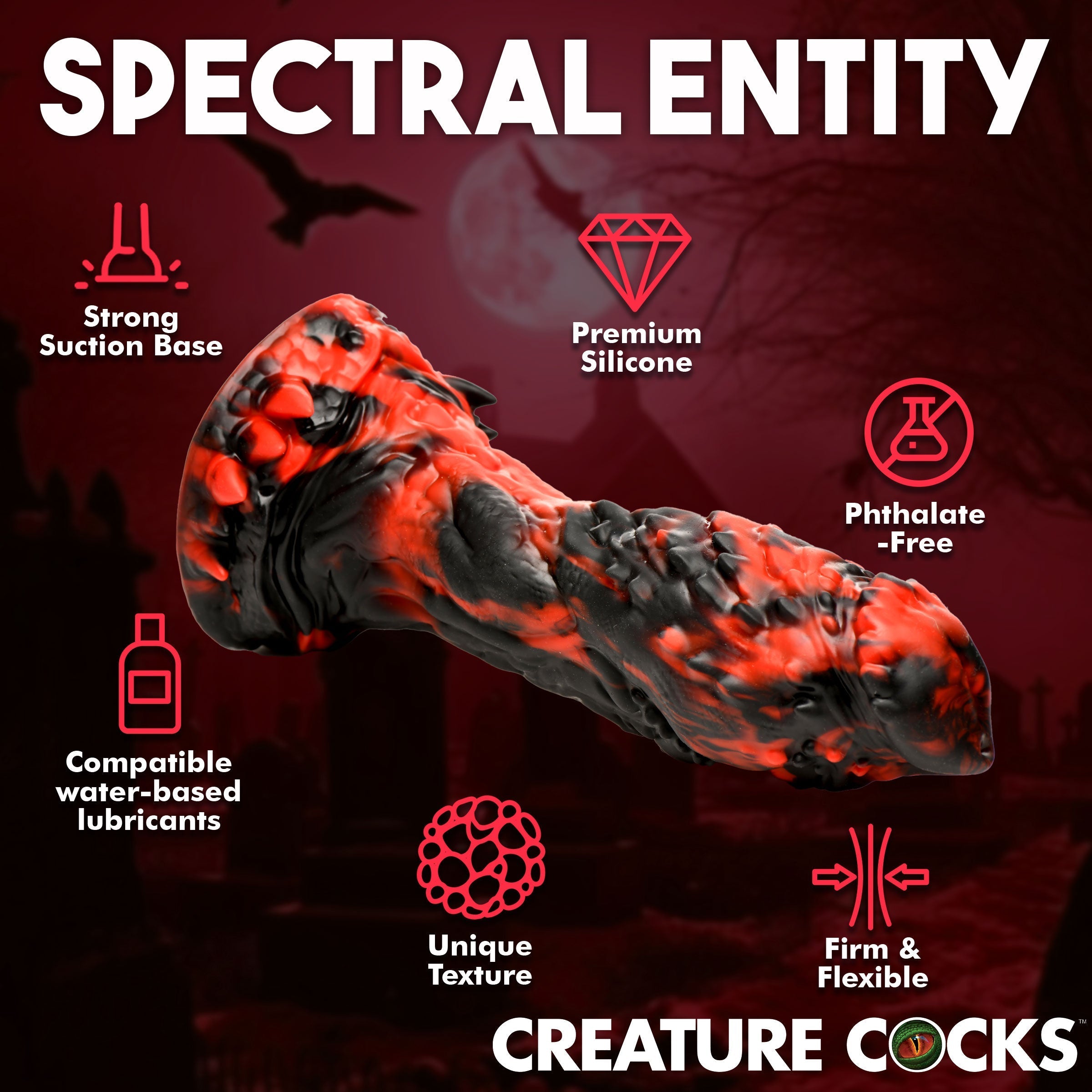 Promotional image featuring Spectral Entity" text with a red and black dildo graphic"