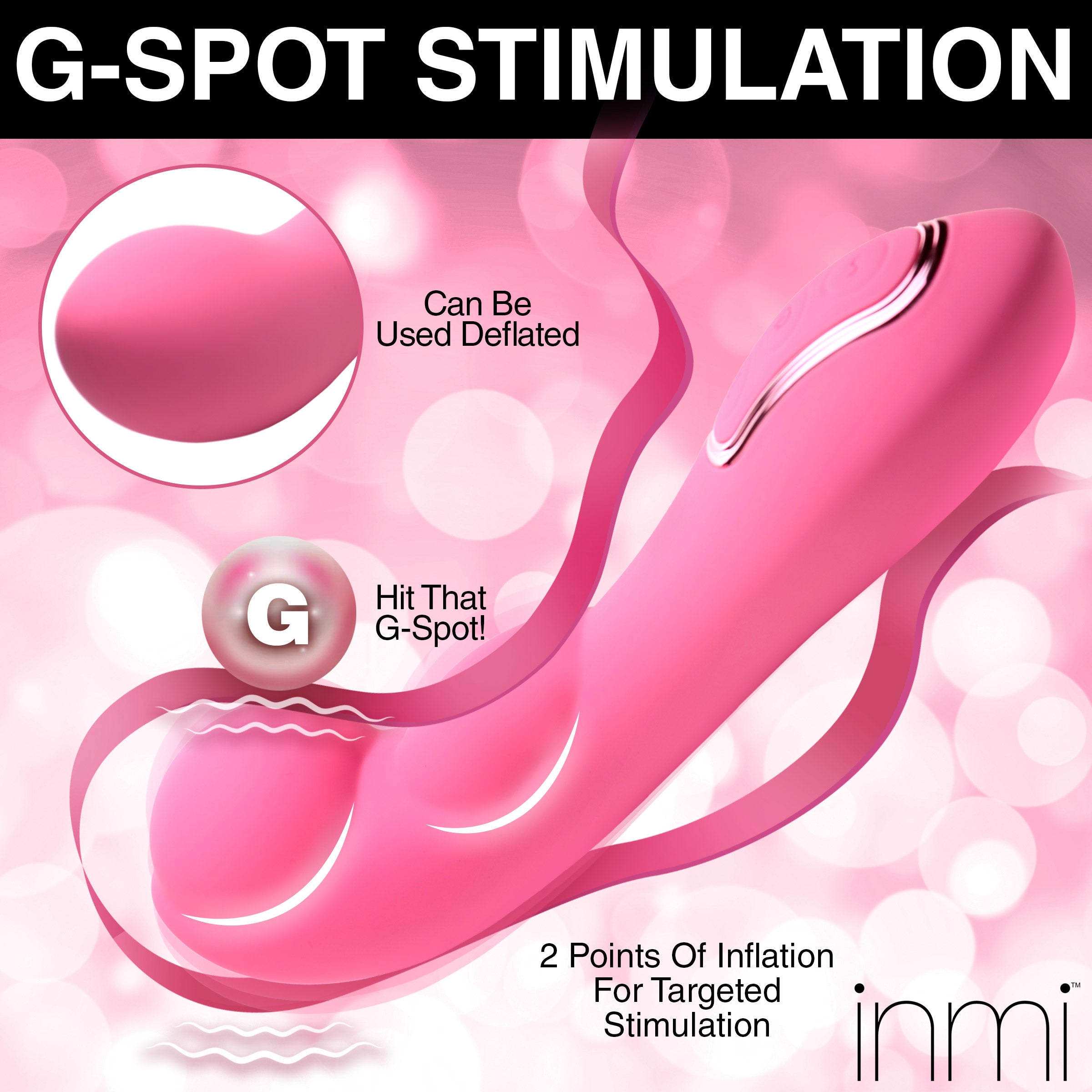 Close-up of the Extreme-g Inflating G-spot Silicone Vibrator's tip