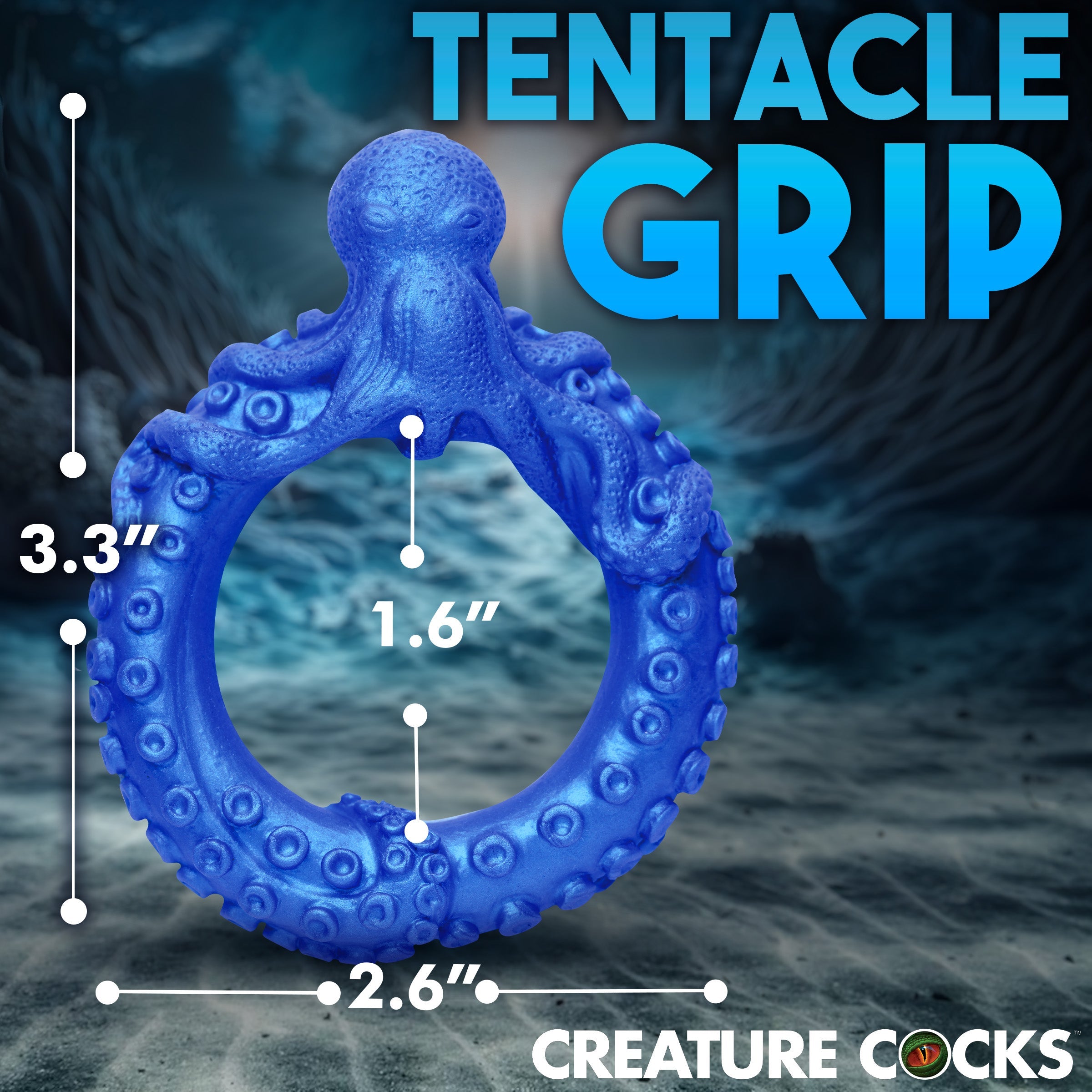 Blue Poseidon's Octo-ring featuring octopus tentacle design details