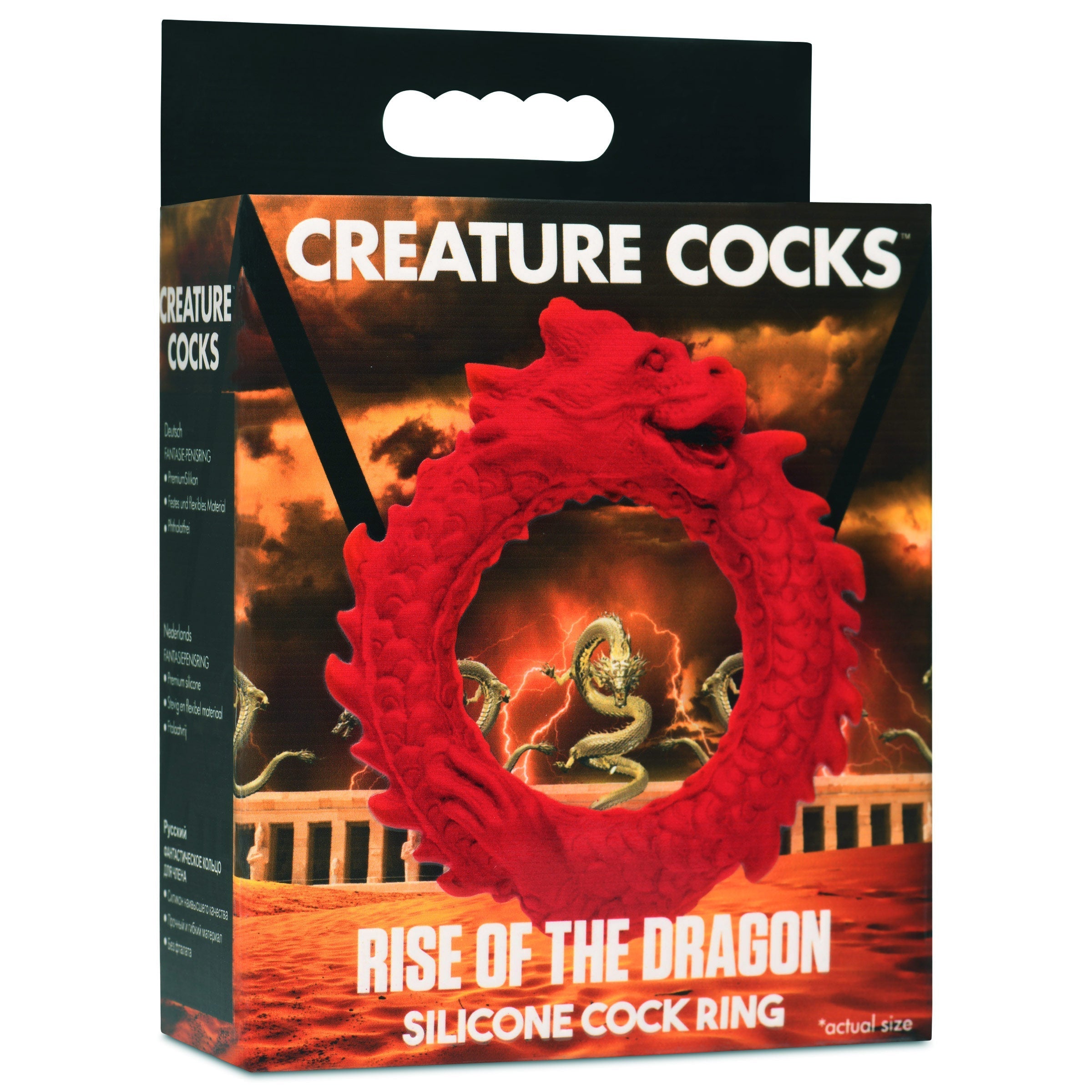 Rise Of The Dragon Silicone Cock Ring product packaging