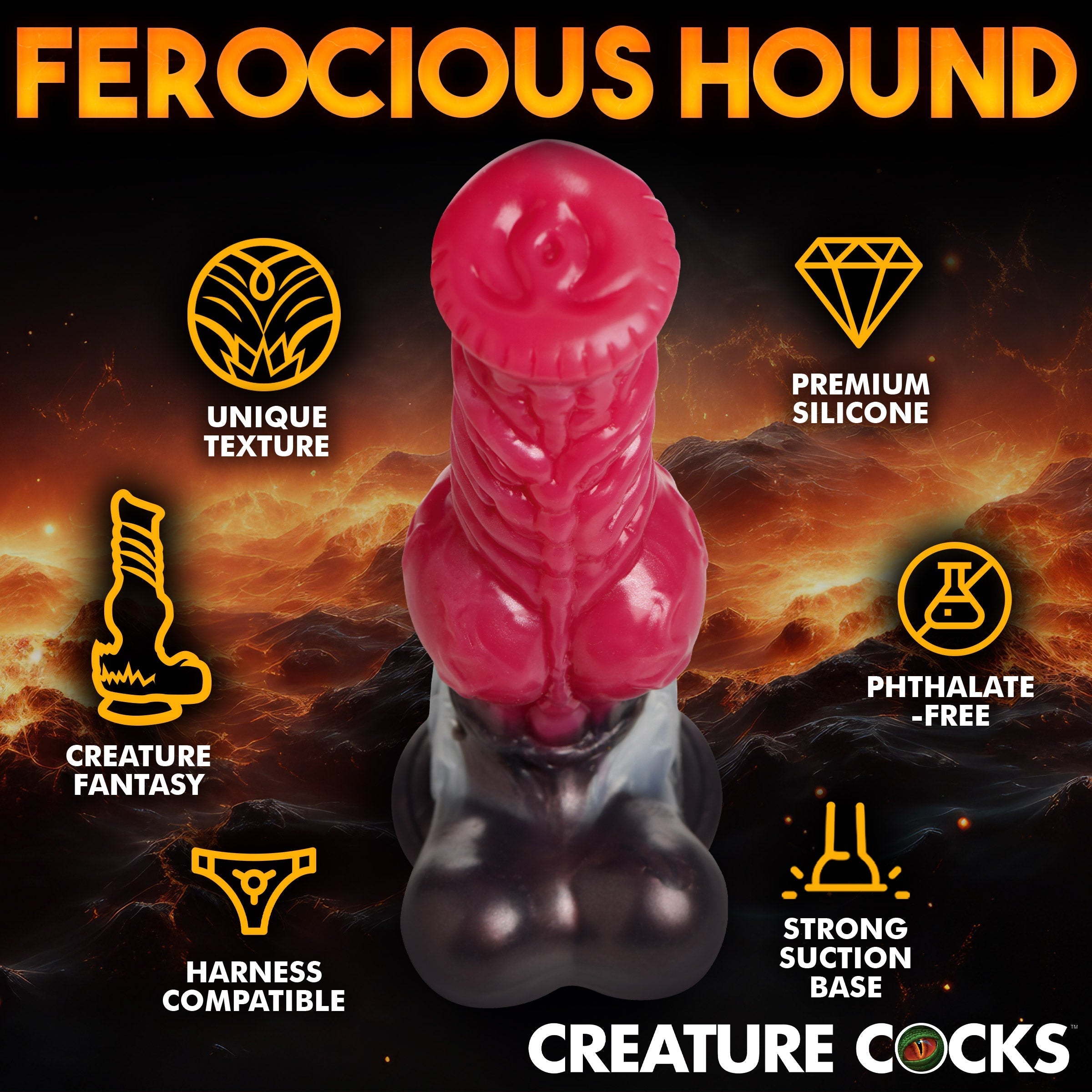 Silicone sex toy modeled after a canine for an intense experience