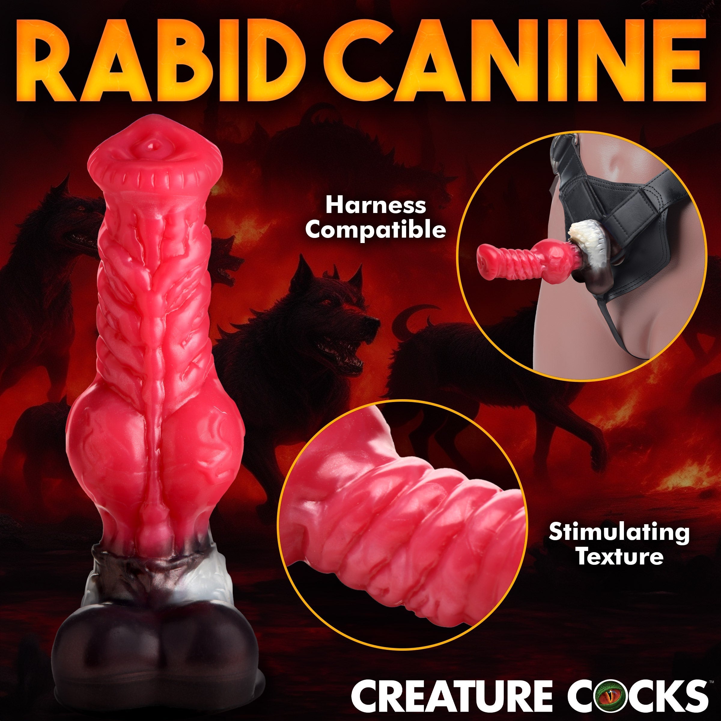 Large canine-shaped silicone dildo designed for a realistic experience