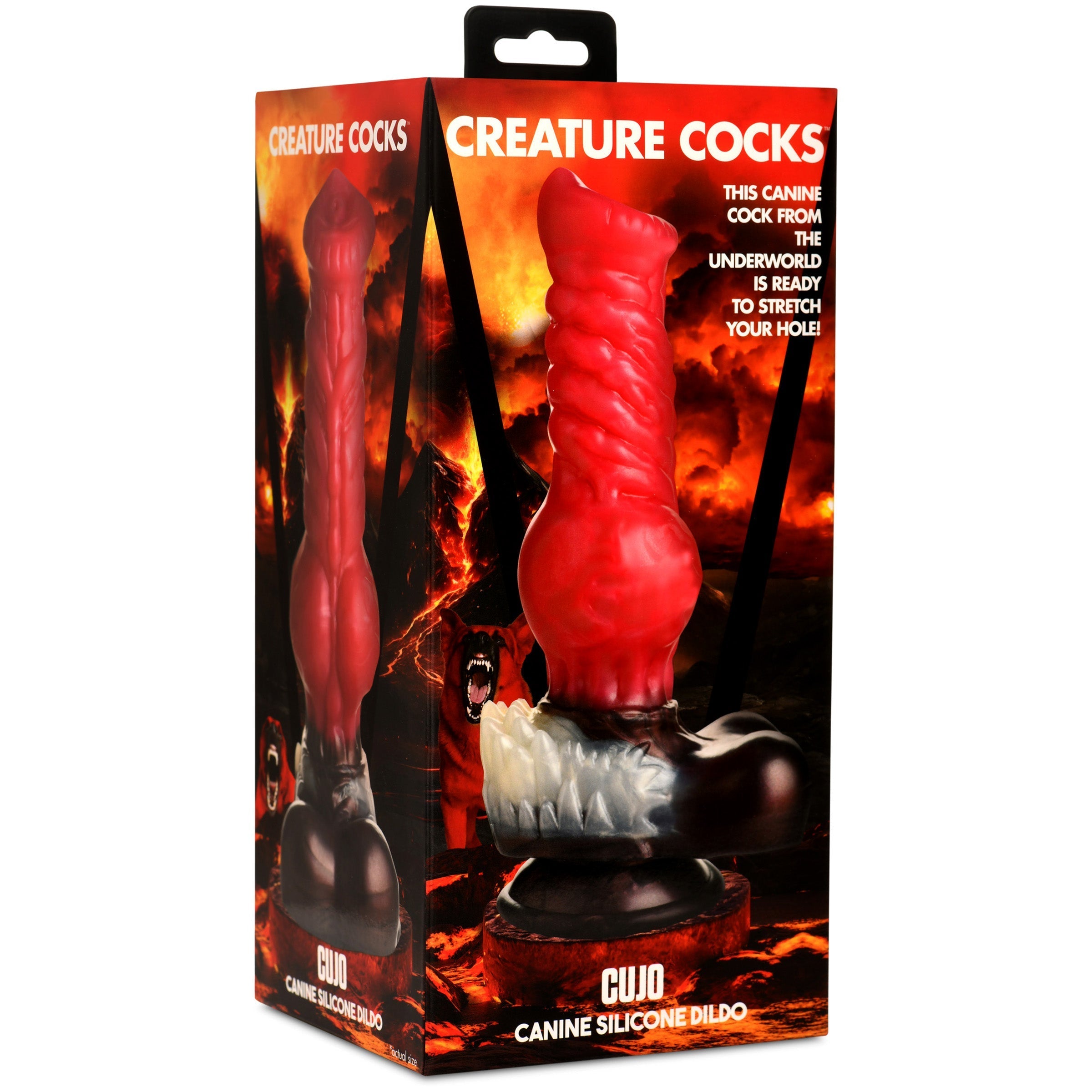 Cujo Canine Silicone Dildo in its original packaging