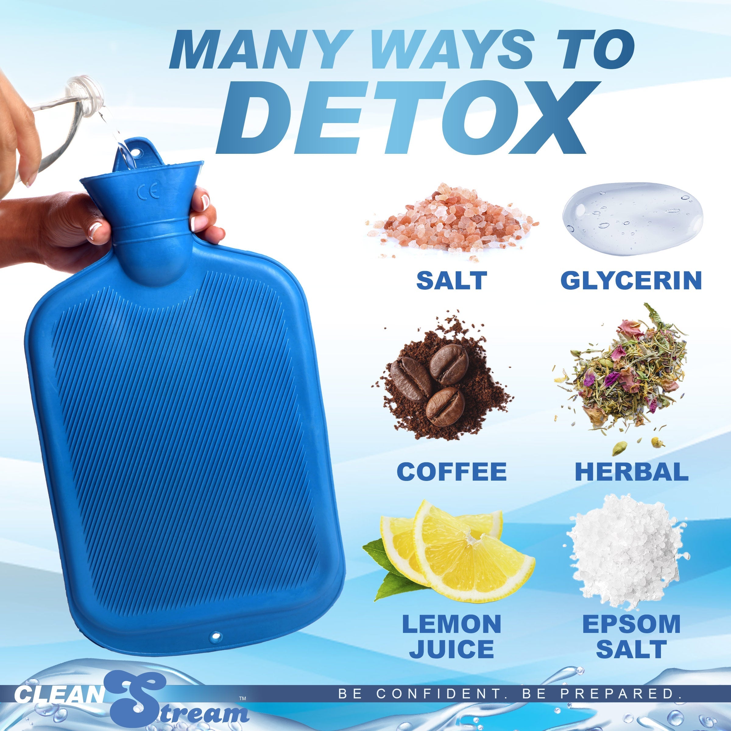 Various detoxification options available with the enema kit