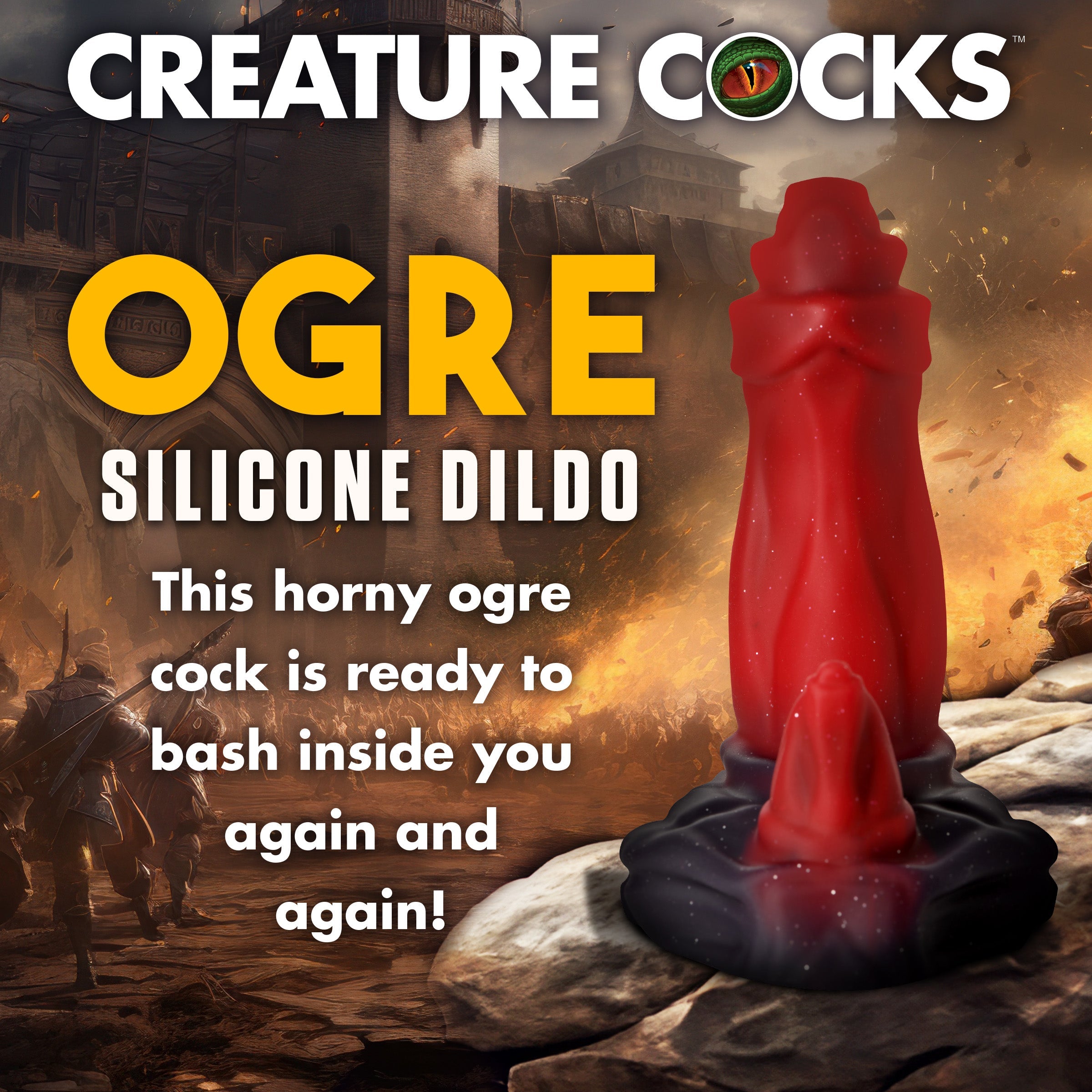 Ogre-themed silicone adult toy with textured surface