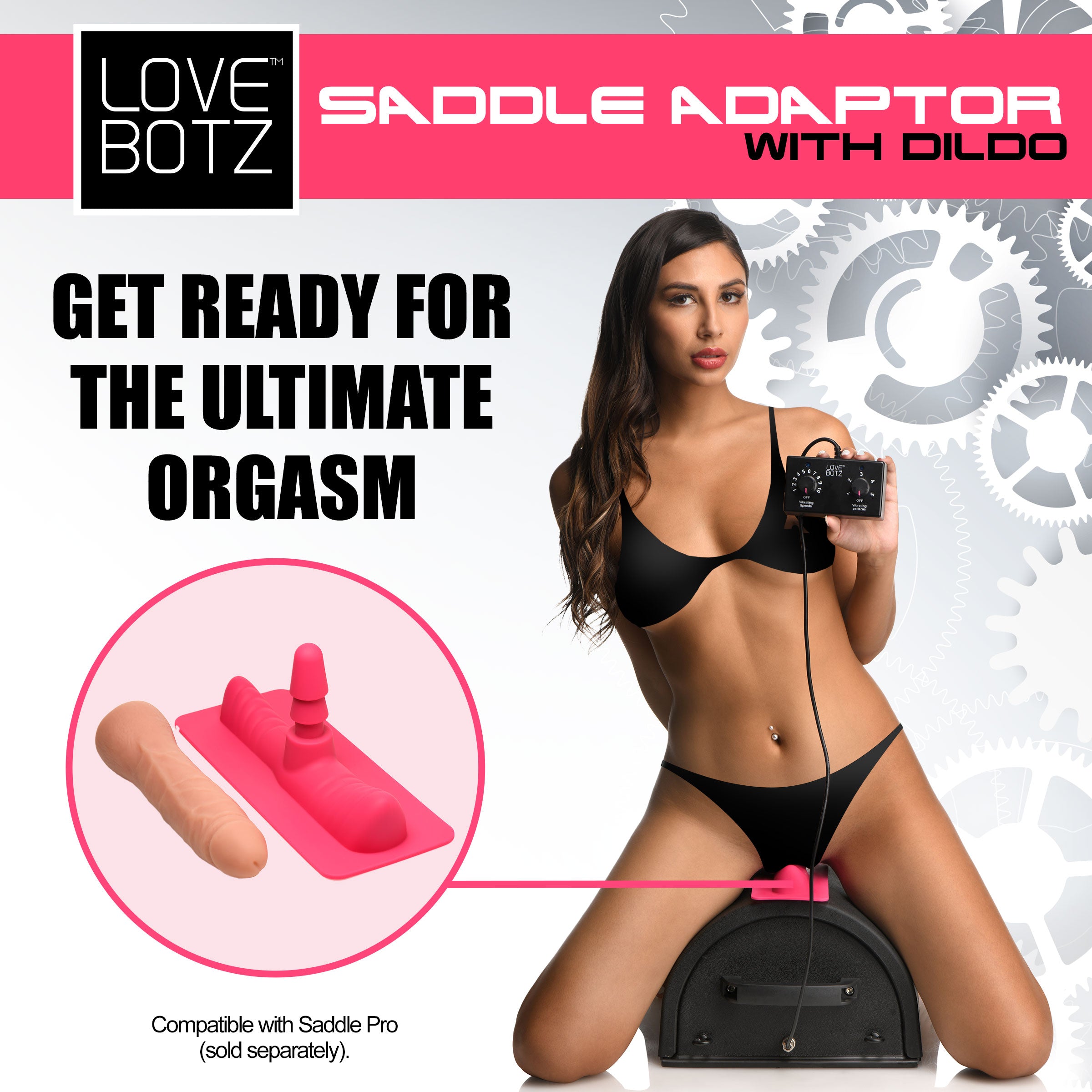 Lovebot brand saddle adapter specifically for dildos