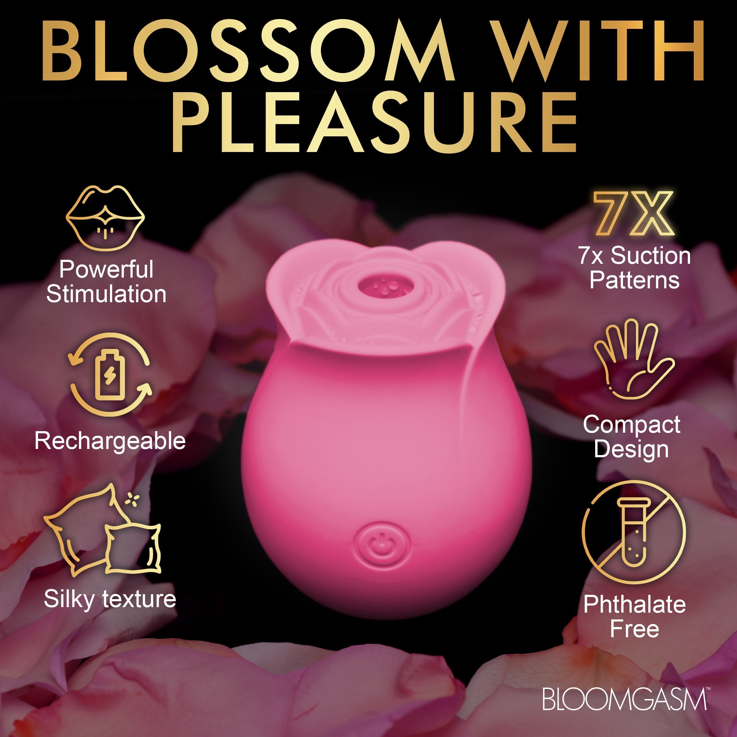 Rose-inspired pleasure device for intimate stimulation