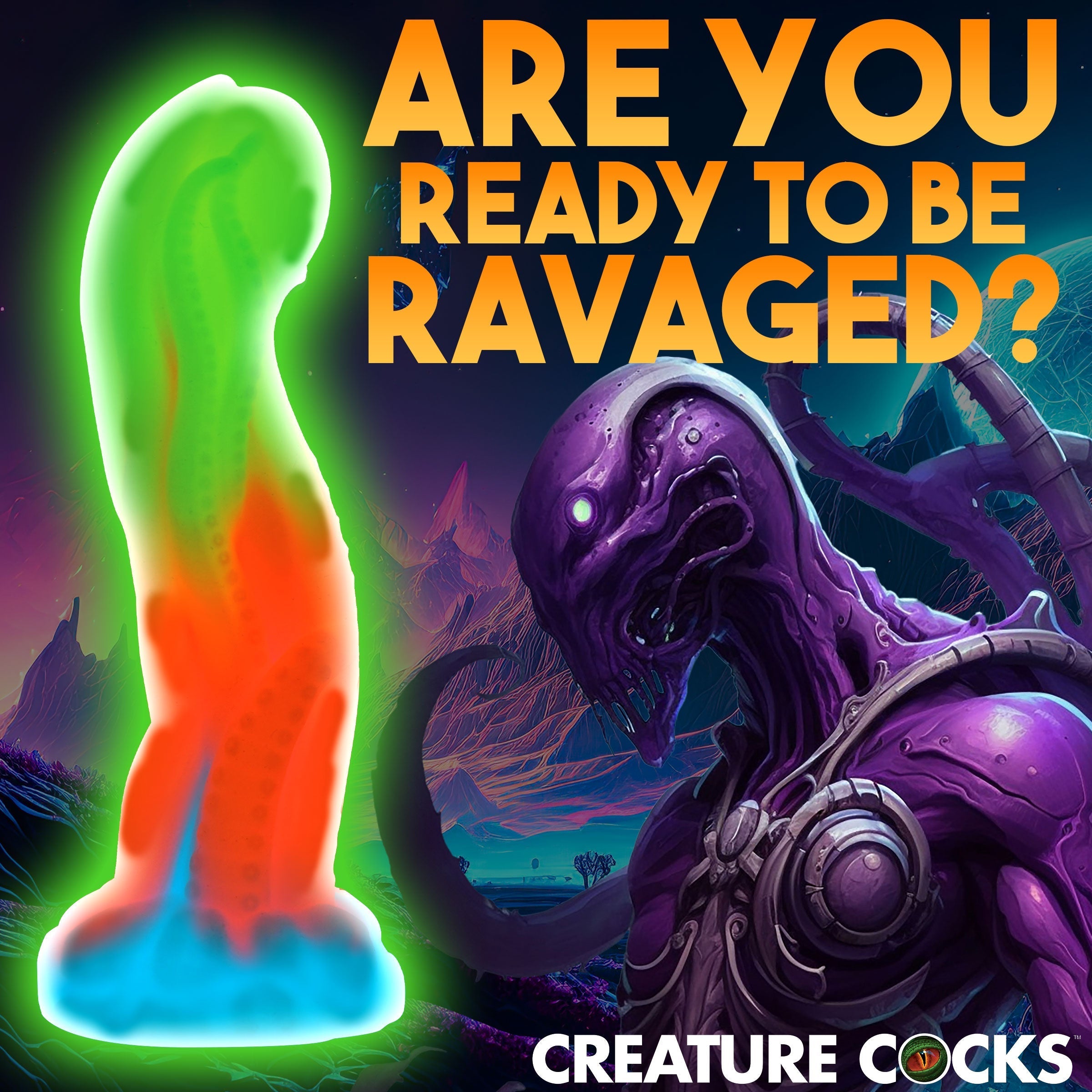 Provocative teaser question for Tenta-glow dildo advertisement