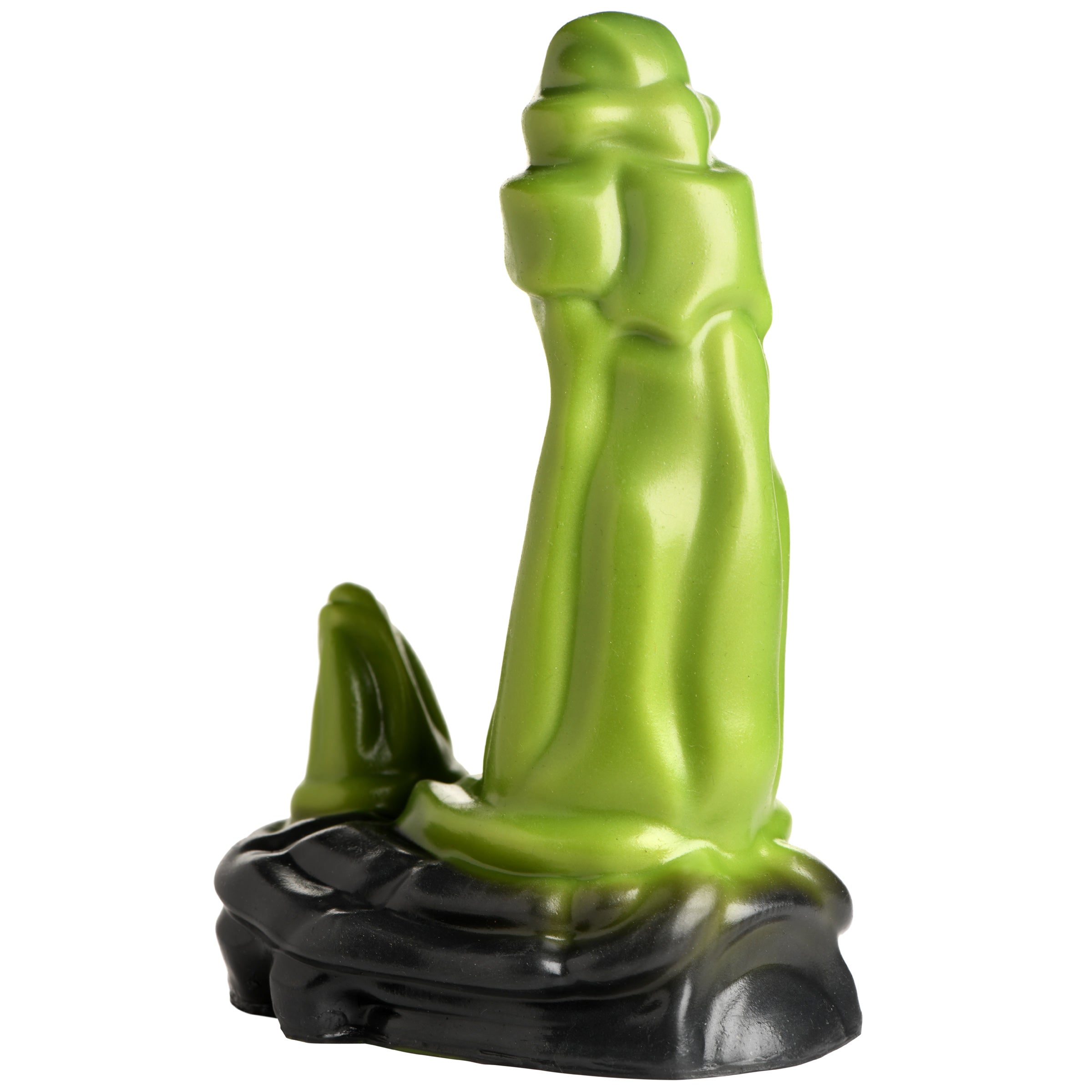 Green and black orc-themed dildo with sturdy base