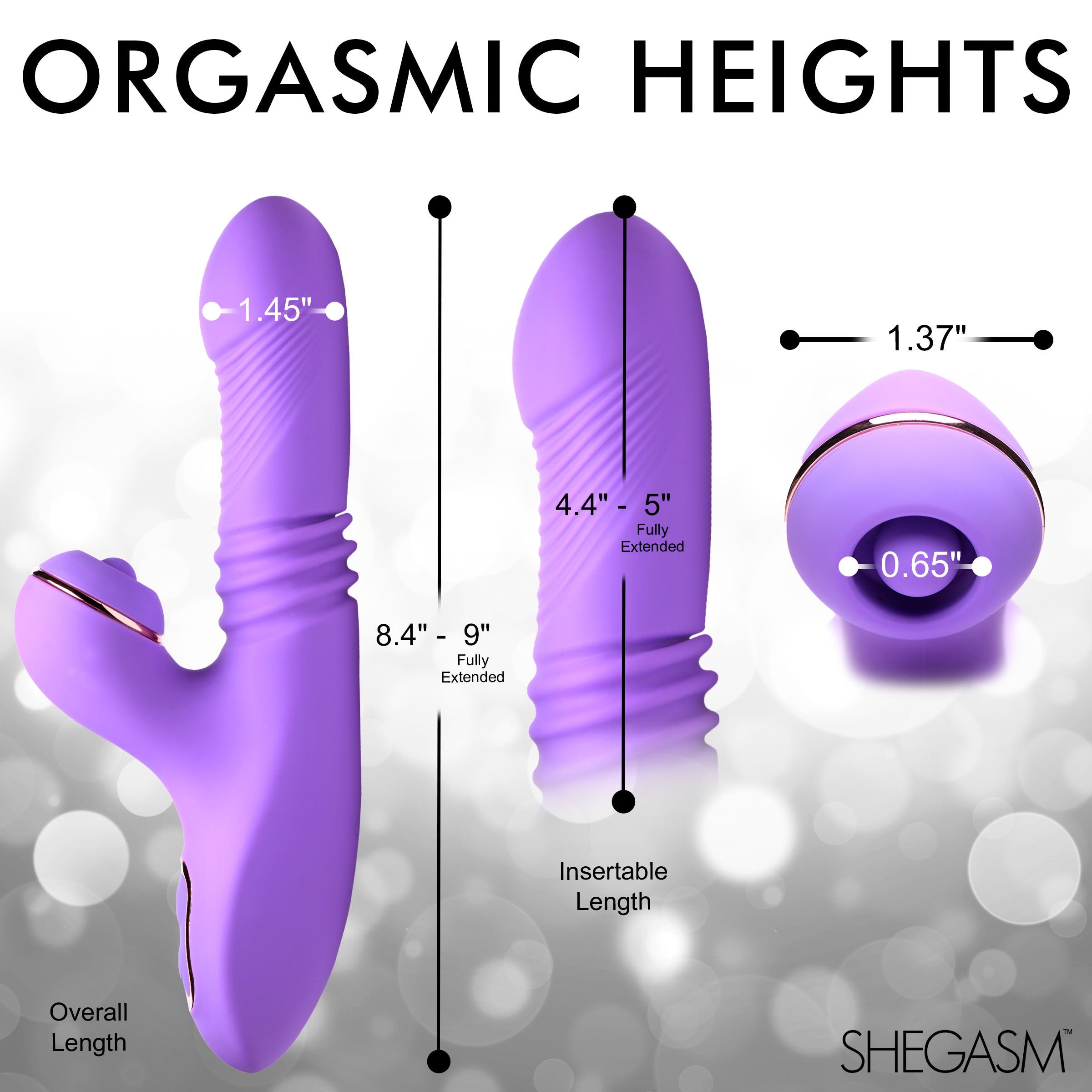 Pro-thrust Max 14x purple rabbit vibrator with pulsing feature