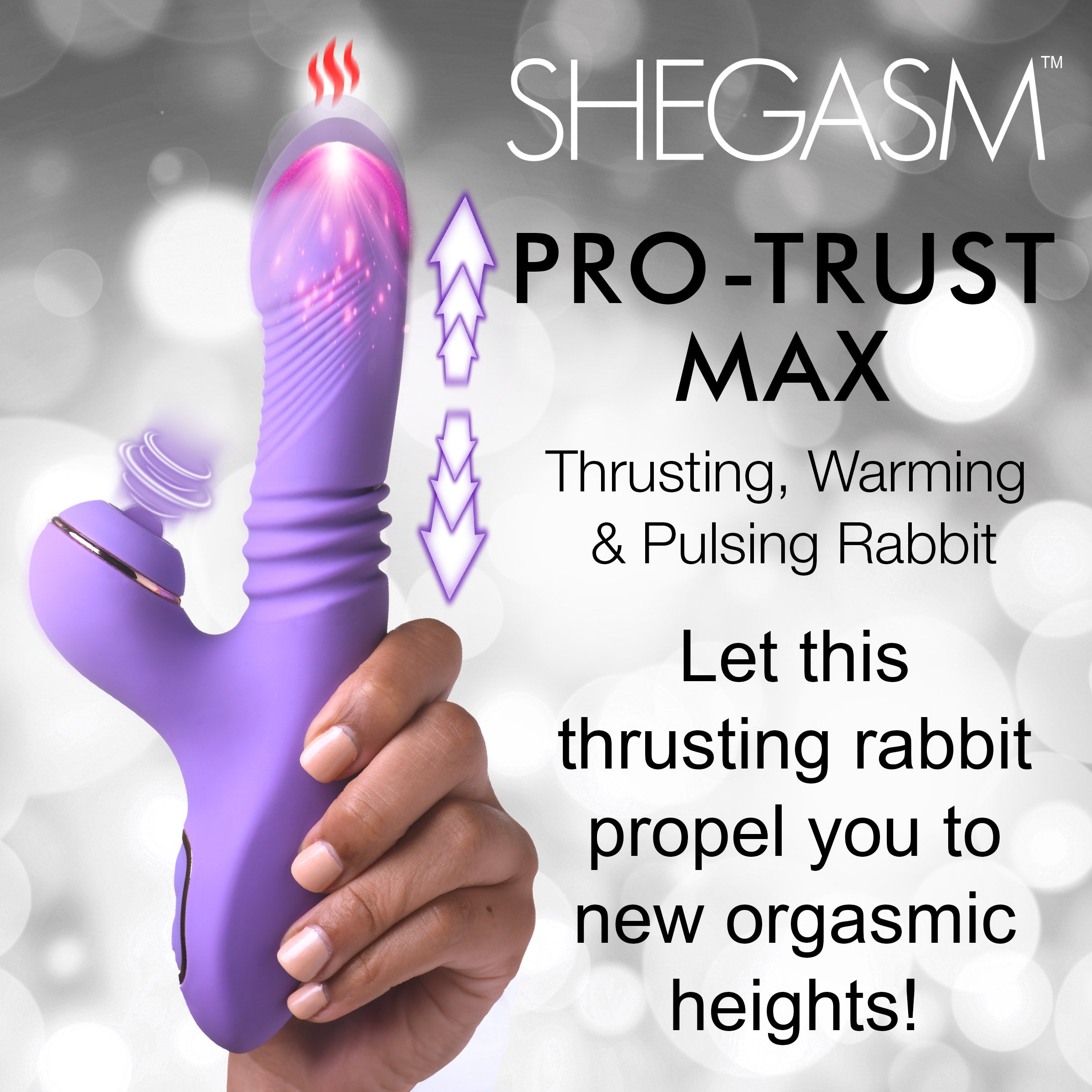 Pro-thrust Max 14x silicone rabbit vibrator in purple