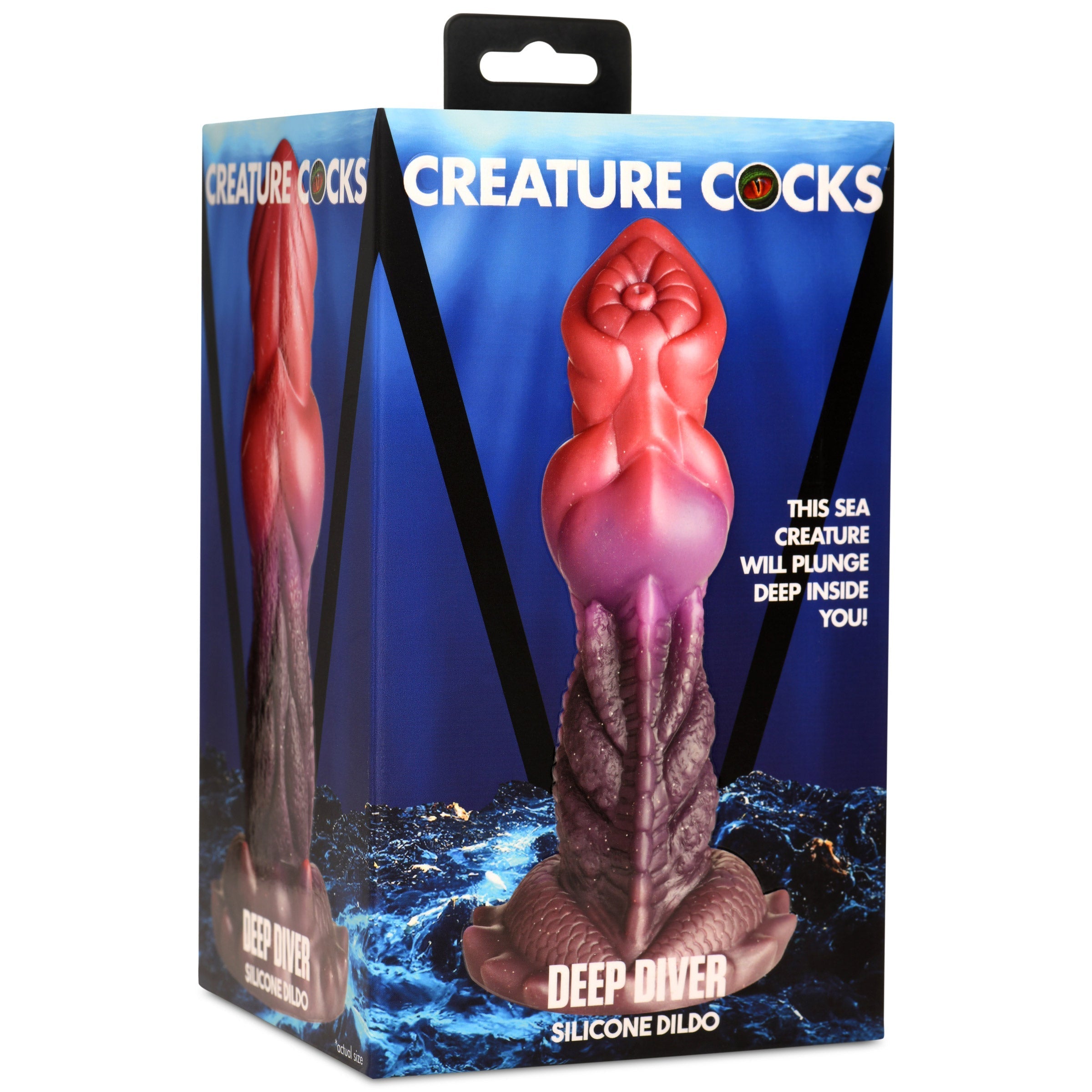 Packaging of the Deep Diver Silicone Dildo