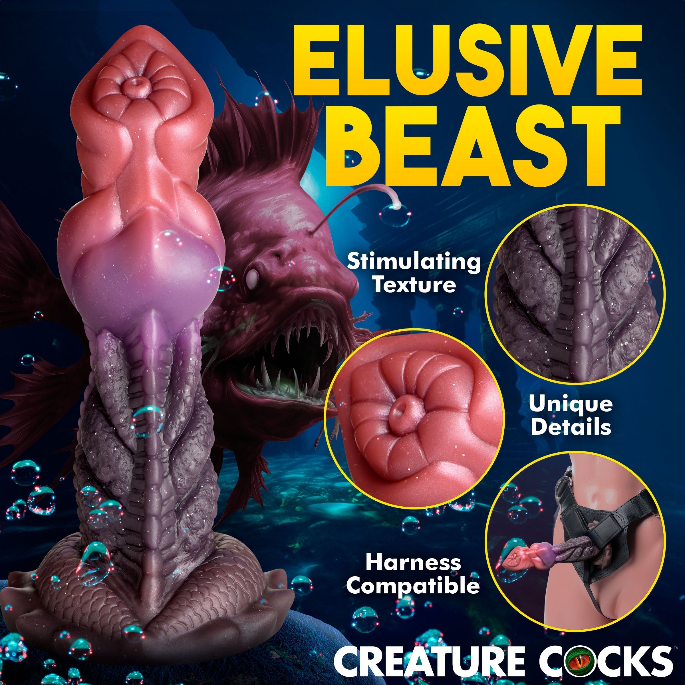 Realistic deep-sea creature-inspired silicone sex toy