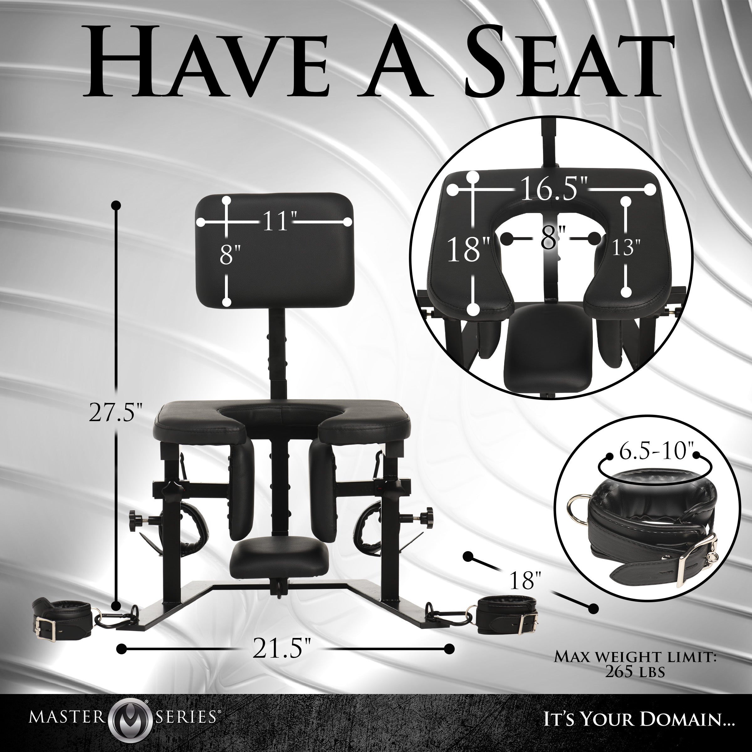 The Pleasure Throne Oral Sex Chair designed for dominant control