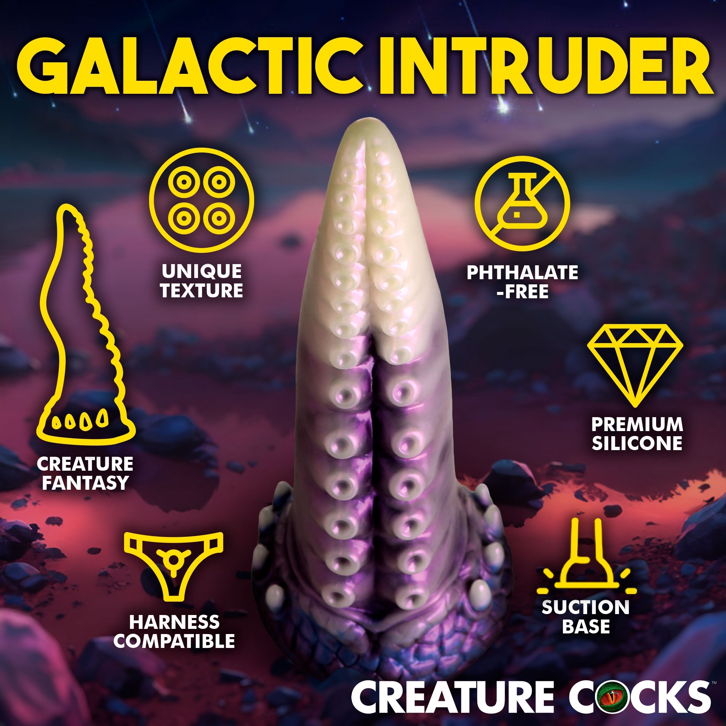 Astropus Tentacle Silicone Dildo with product description