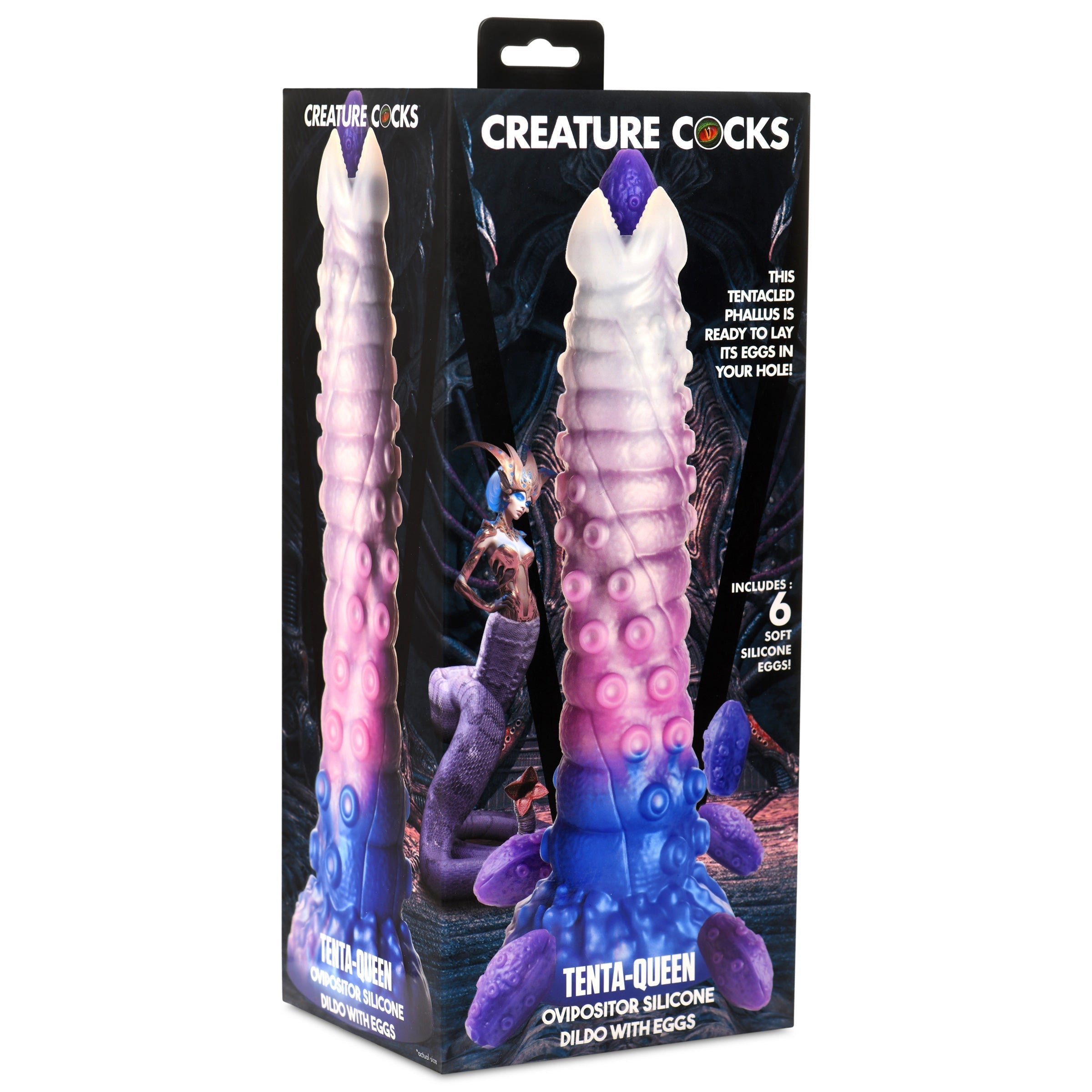 Tenta-queen Ovipositor Silicone Dildo in original packaging