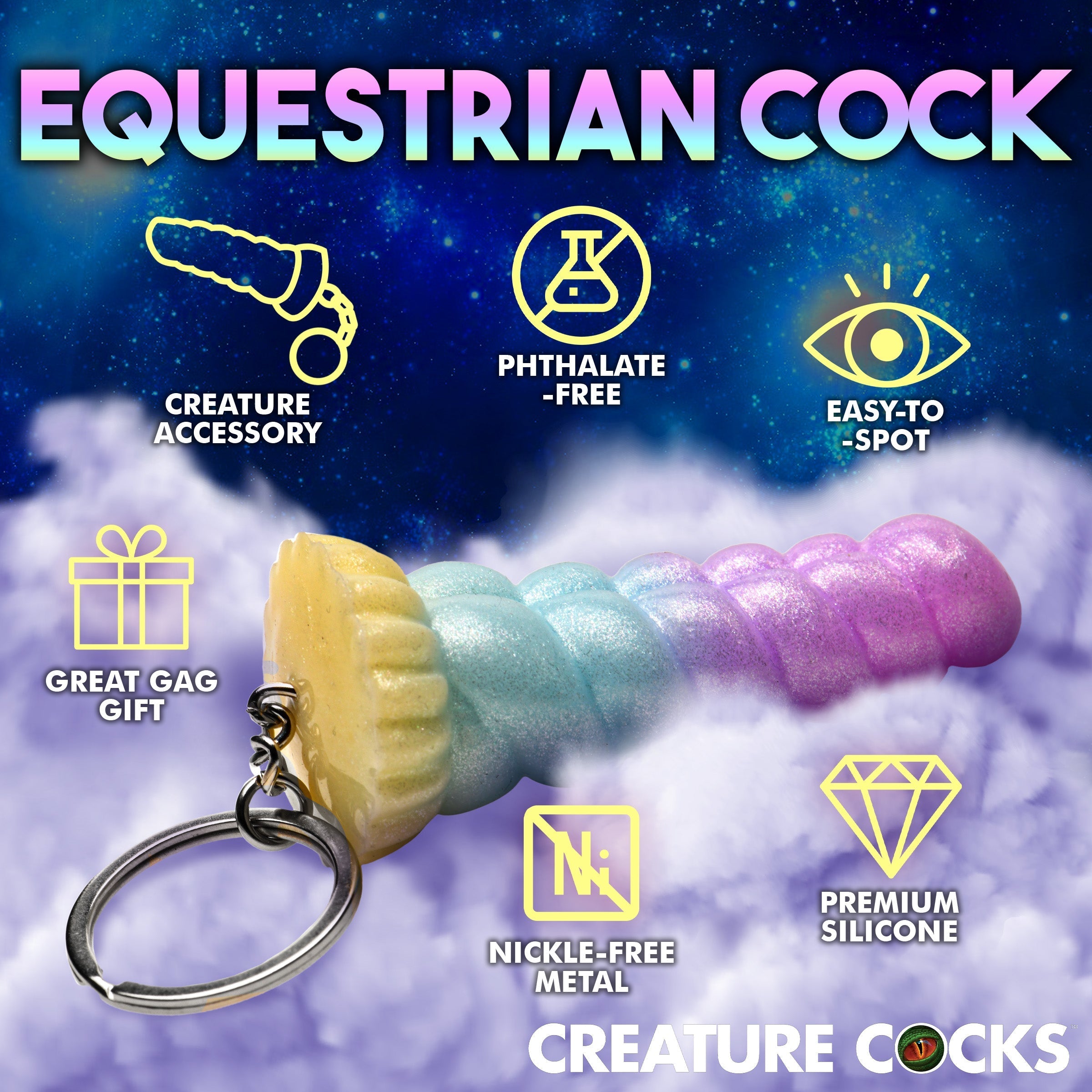 Novelty Equestrian-Themed Dildo Keychain with Quirky Inscription