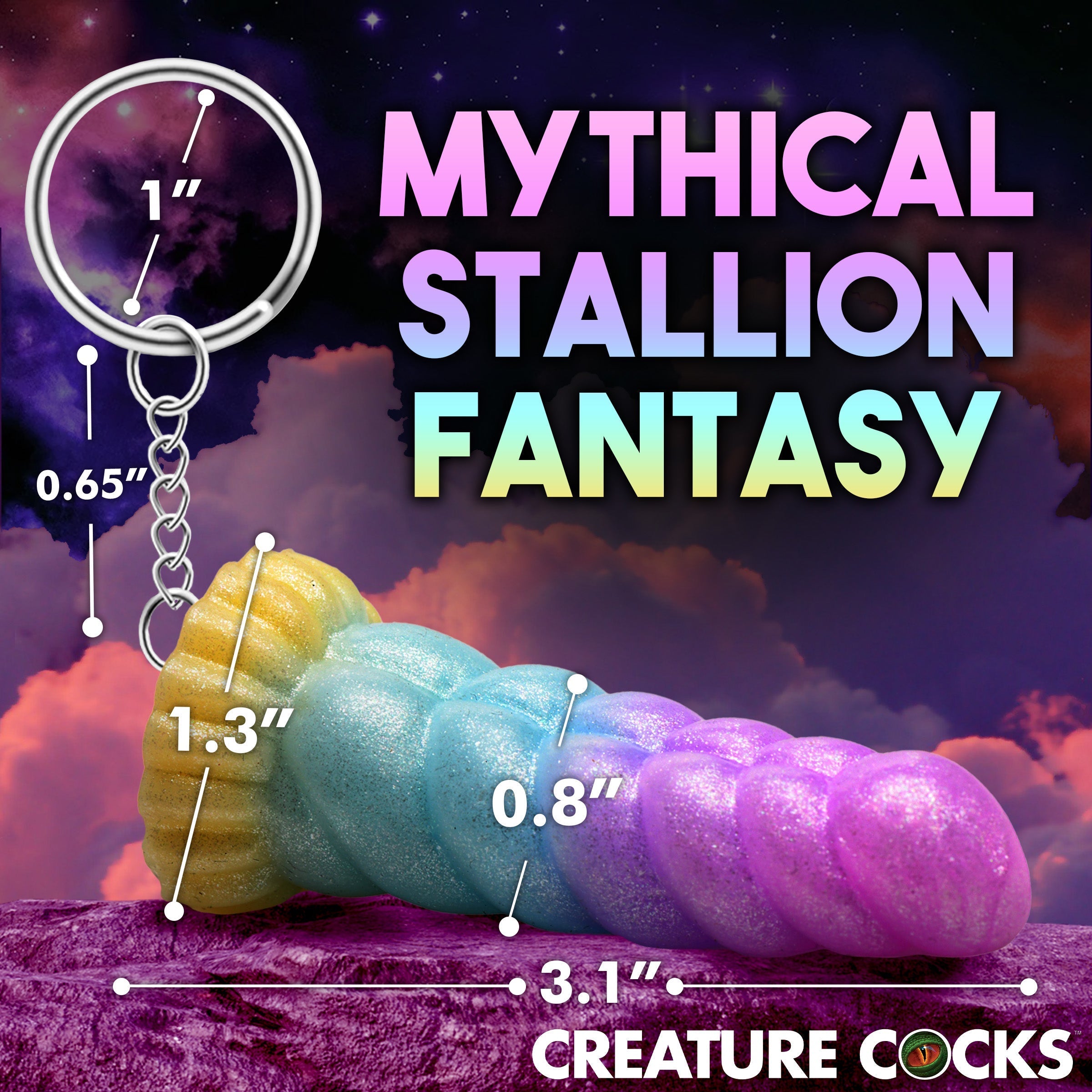 Fantasy Unicorn Mini Dildo Keychain for Mystical Appeal