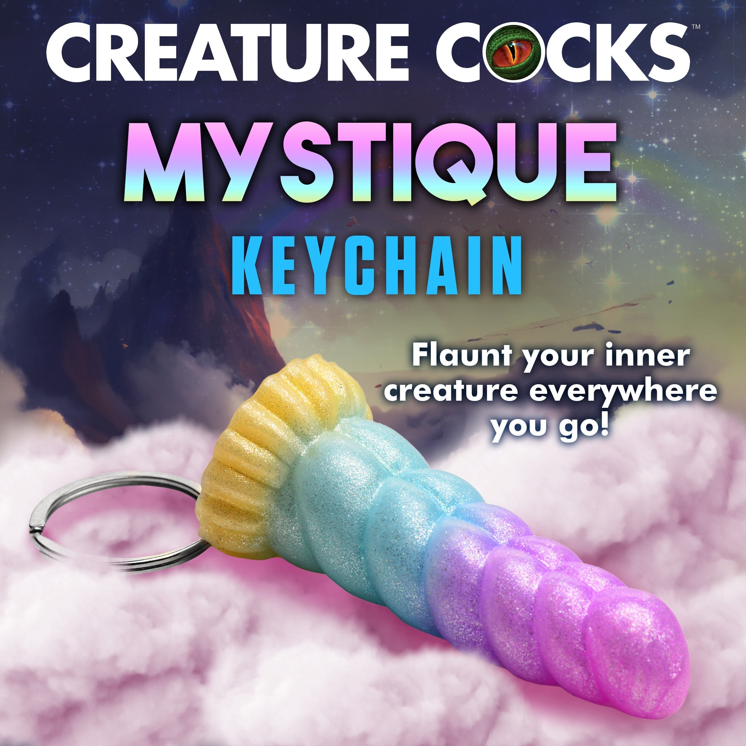 Miniature Mystique Unicorn Dildo Keychain