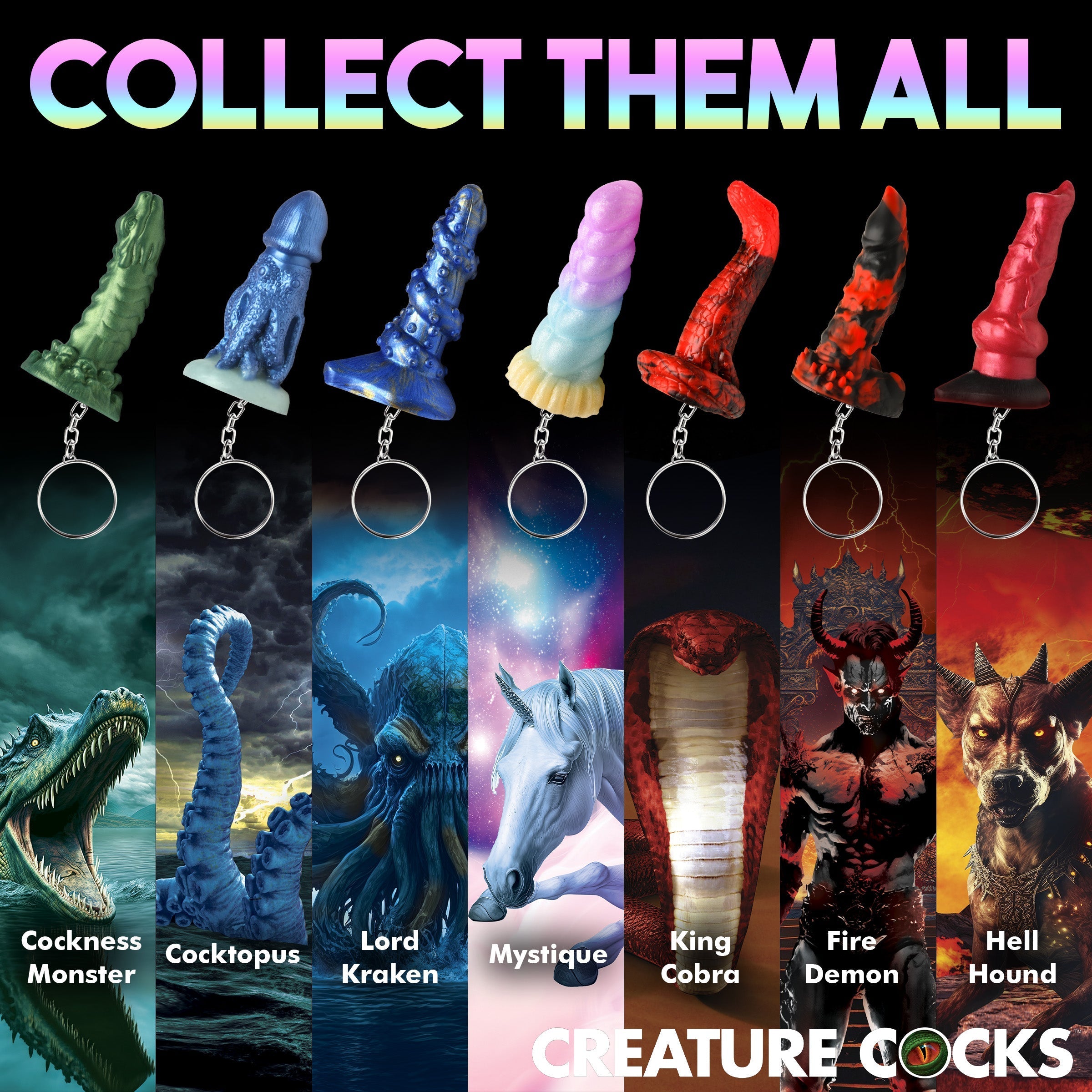 Collectible Mystique Unicorn Keychain from the Creature Rocks Series