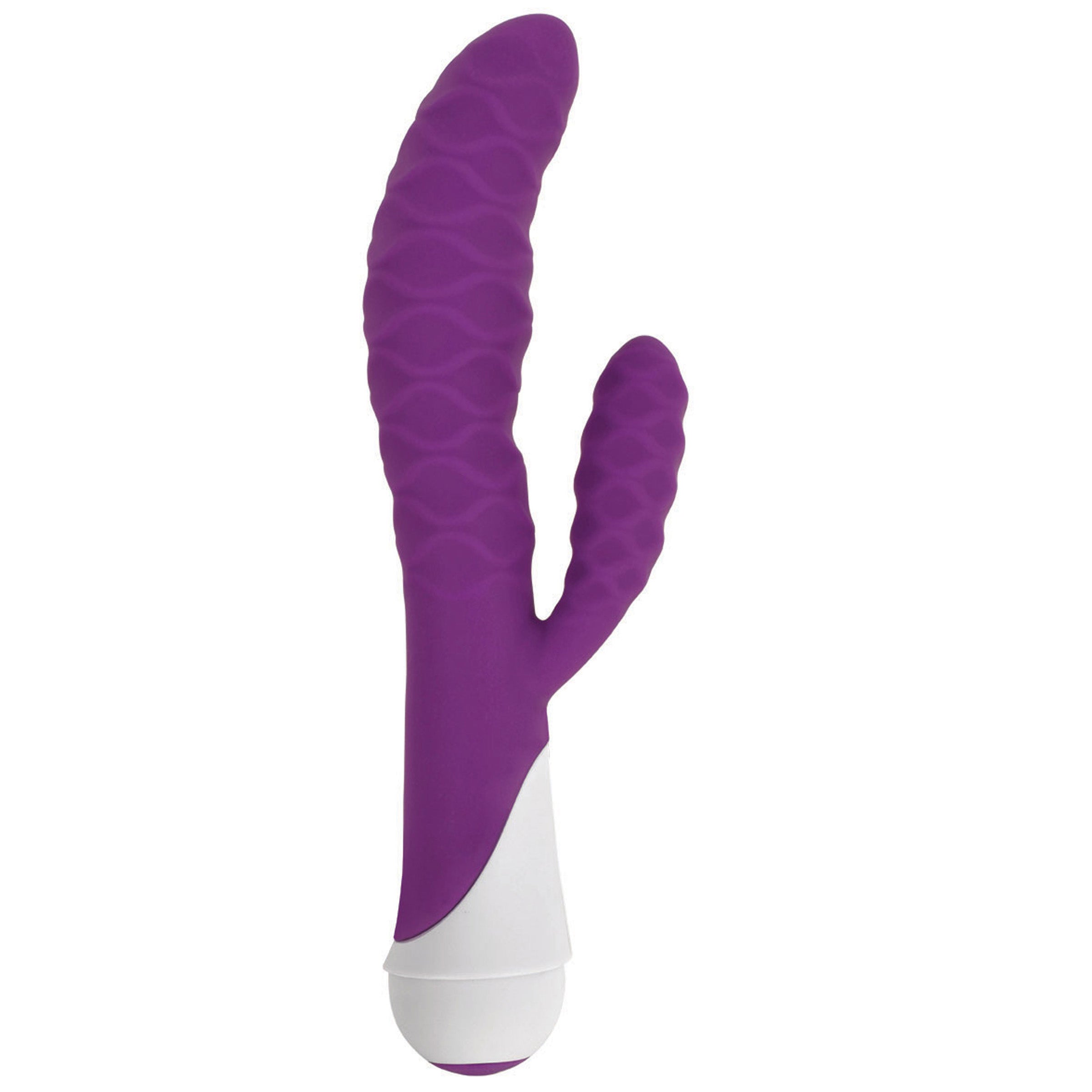 Purple Ivy 20x Wavy Silicone Rabbit Vibrator against a white backdrop