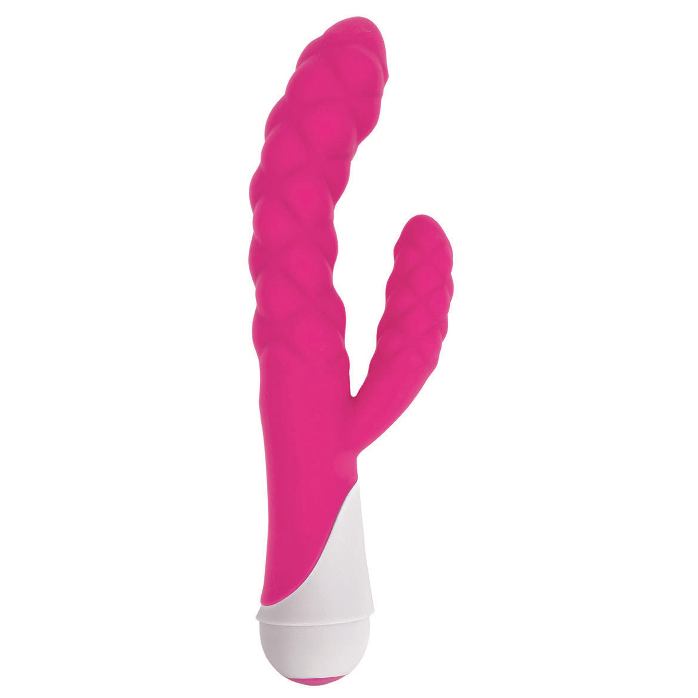 Ellen 20x Silicone Vibrator in pink displayed against a white backdrop