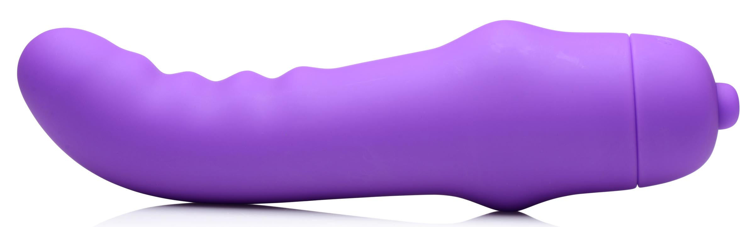 Detail of the purple G-spot vibrator's contoured tip