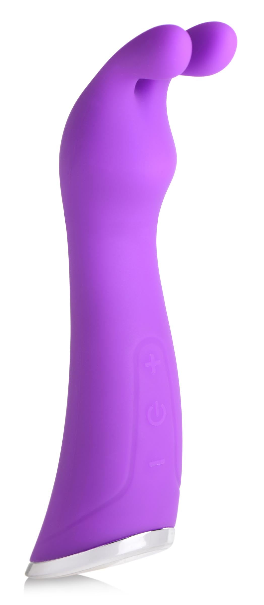 Detail of the purple Zippy Silicone Rabbit Vibrator showing texture