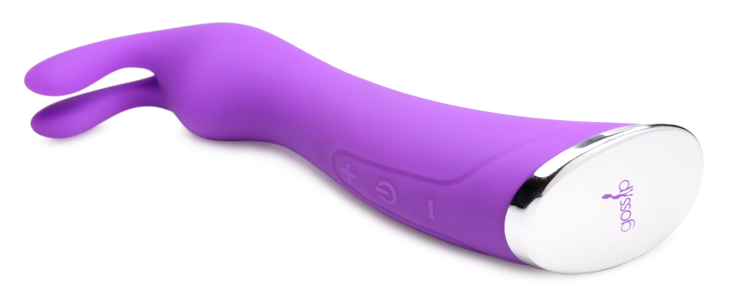 Zippy Silicone Rabbit Vibrator in purple on a white background