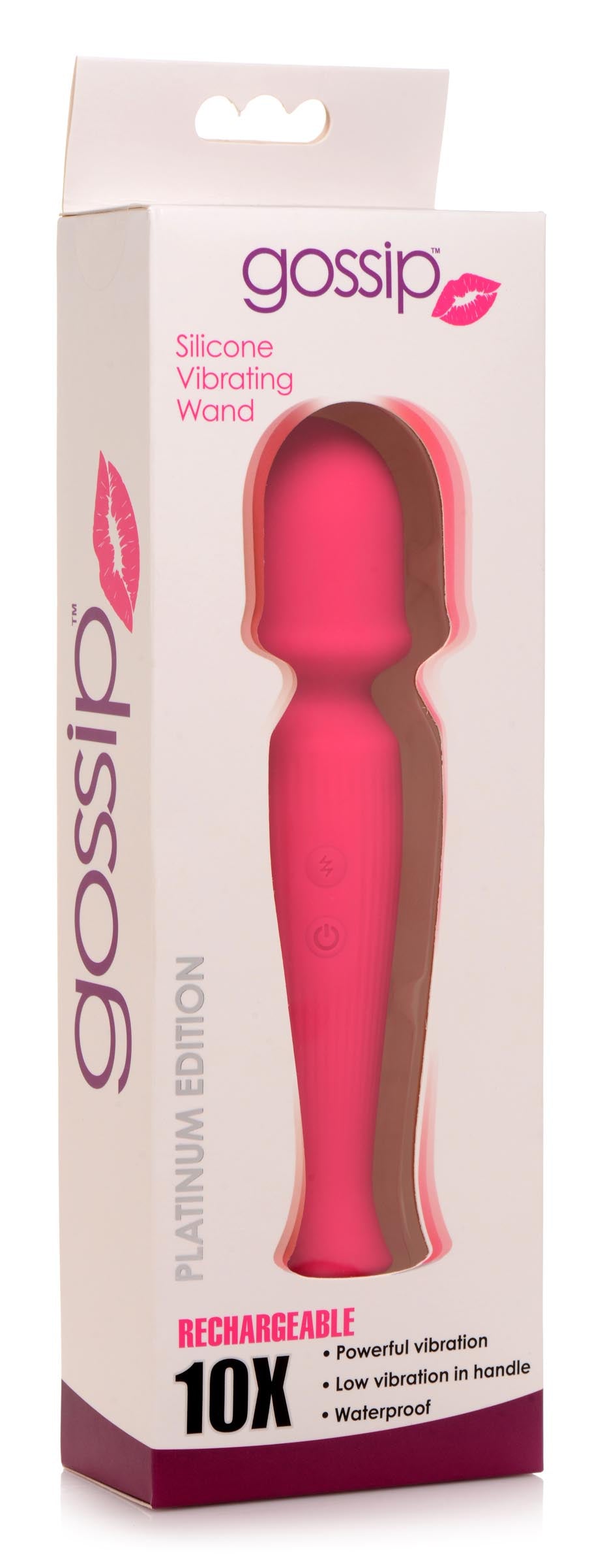 Close-up of the pink silicone wand massager's vibrating head