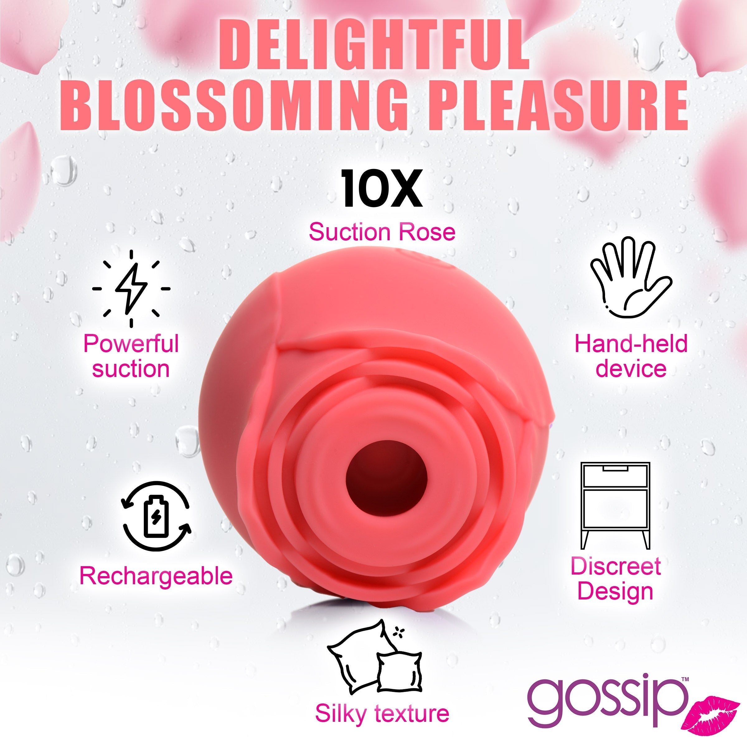 Rose-shaped pleasure device for clitoral stimulation by Gossip