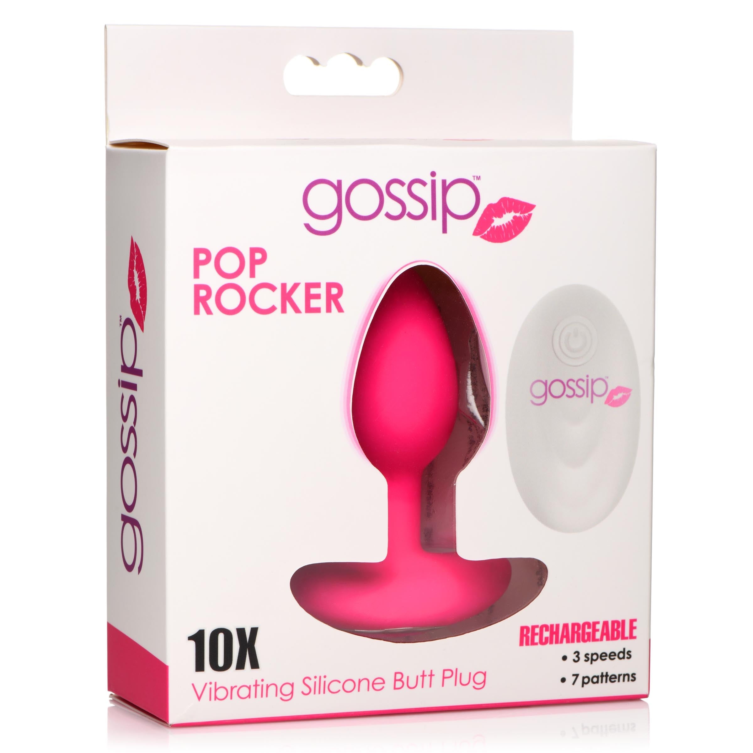 10x Pop Rocker Vibrating Silicone Anal Plug with Remote Control