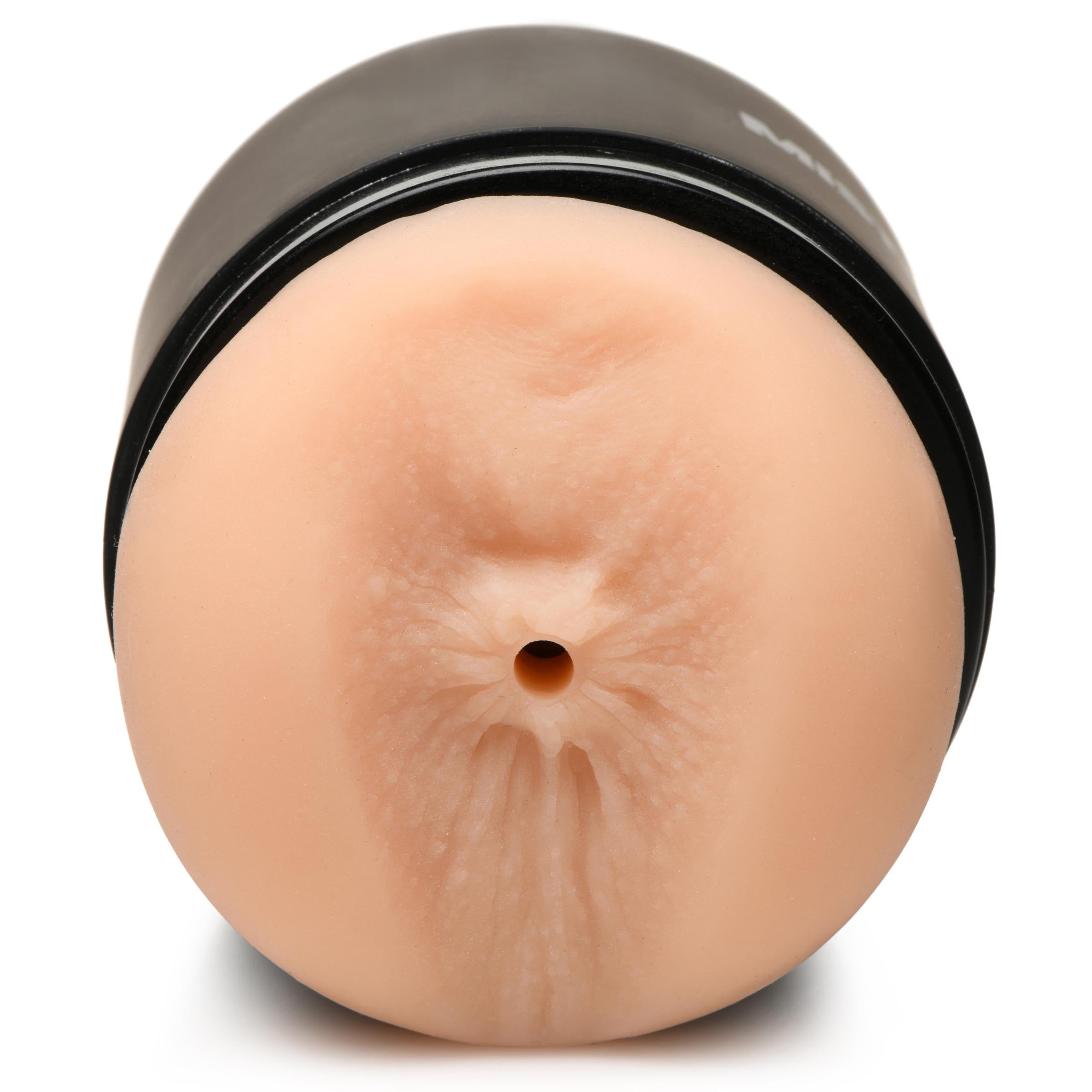 Open view of the Double Shot Mouth and Ass Stroker showing both sides