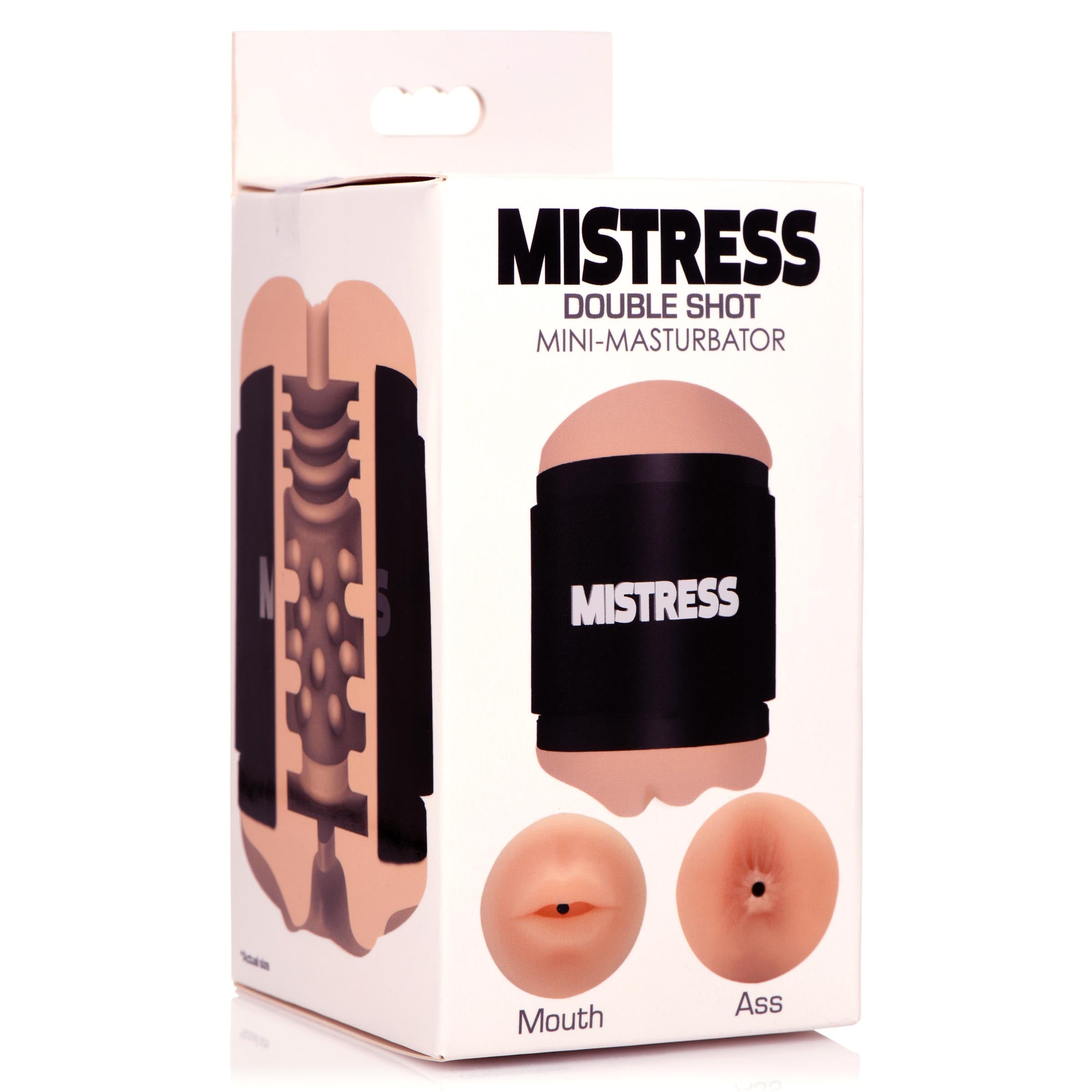 Box packaging of the Double Shot Mouth and Ass Stroker