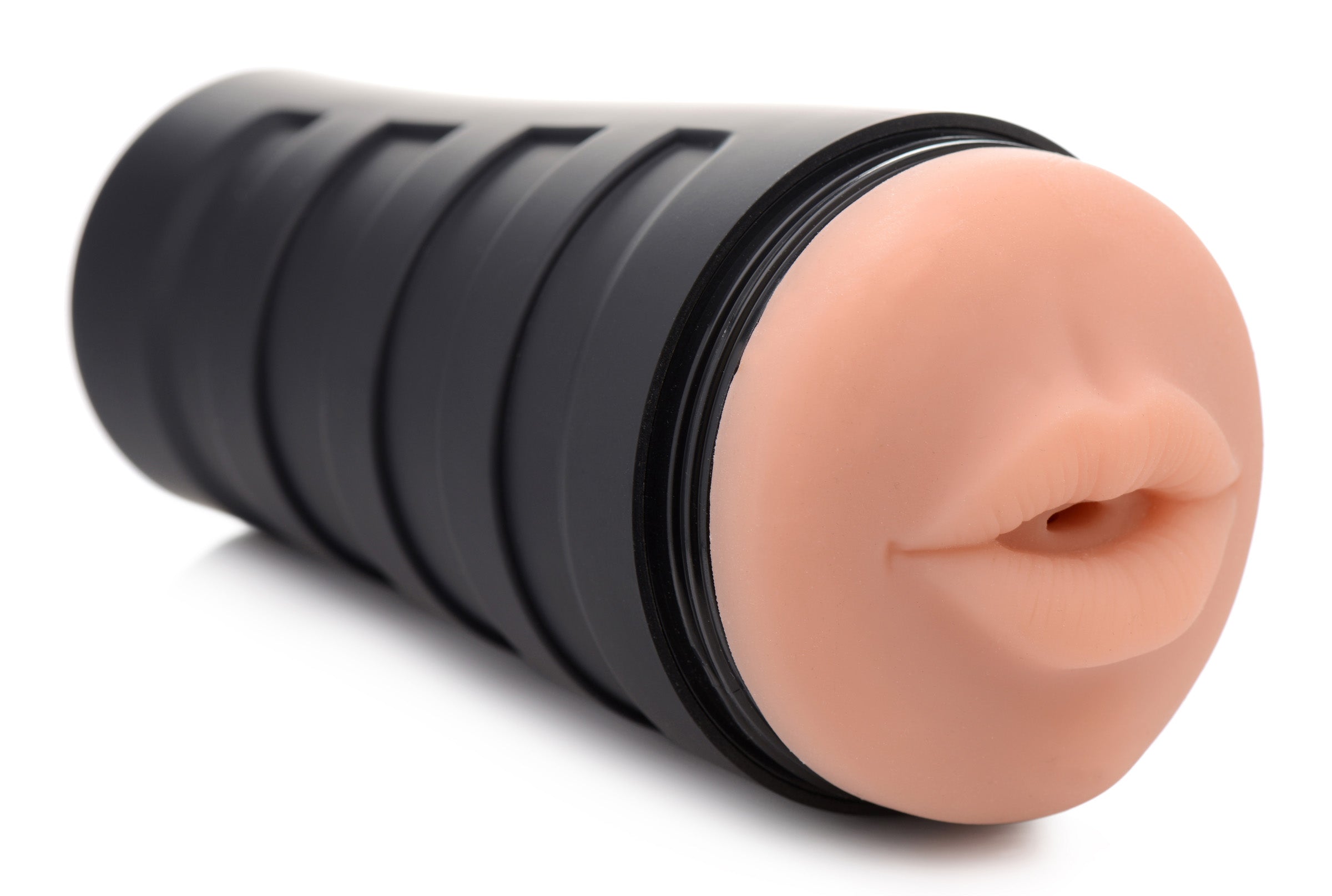 The 'Karla Deluxe Mouth Stroker' in medium with its black and pink design