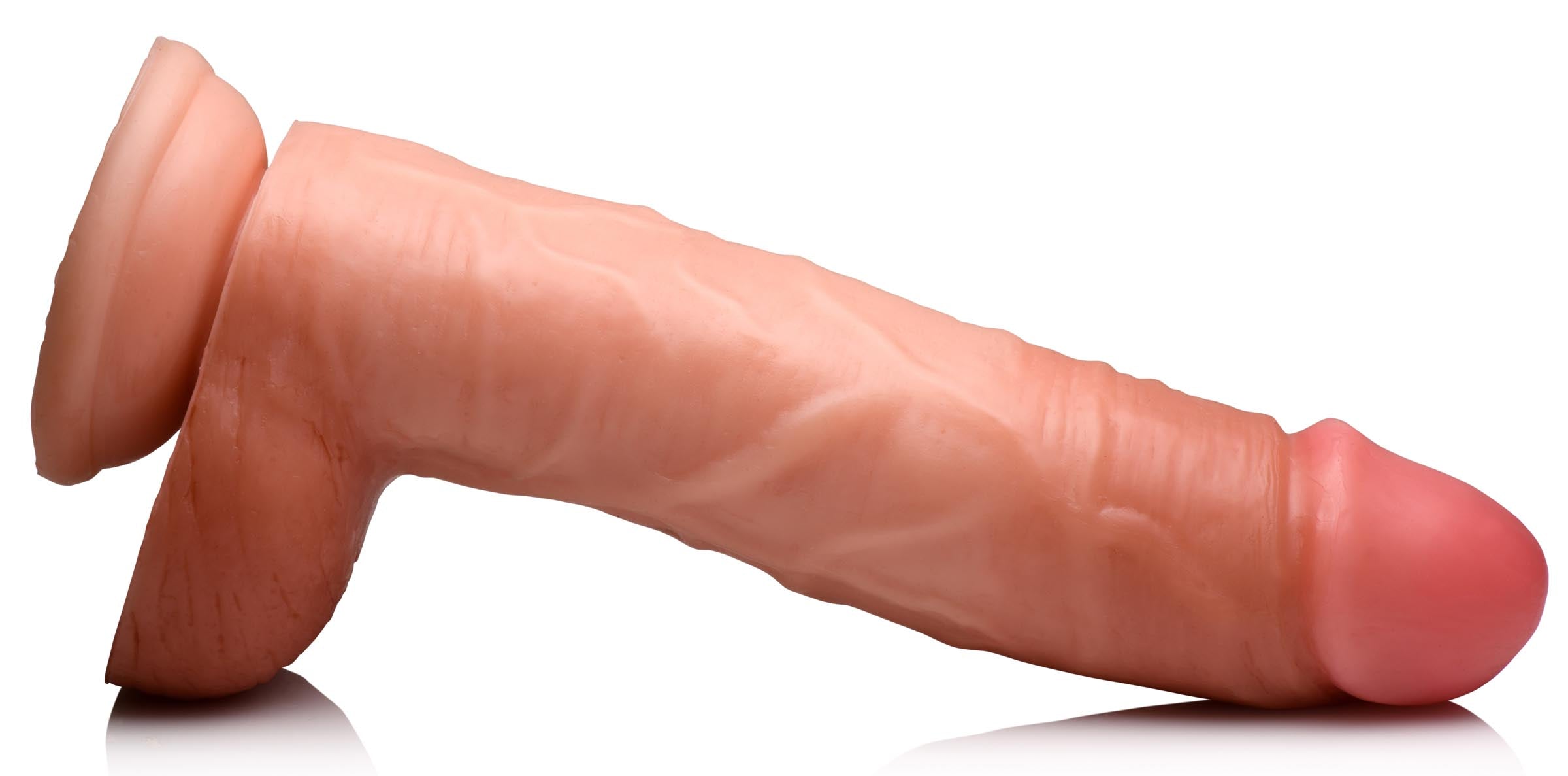 Realistic pink 9-inch Jock dildo with textured details