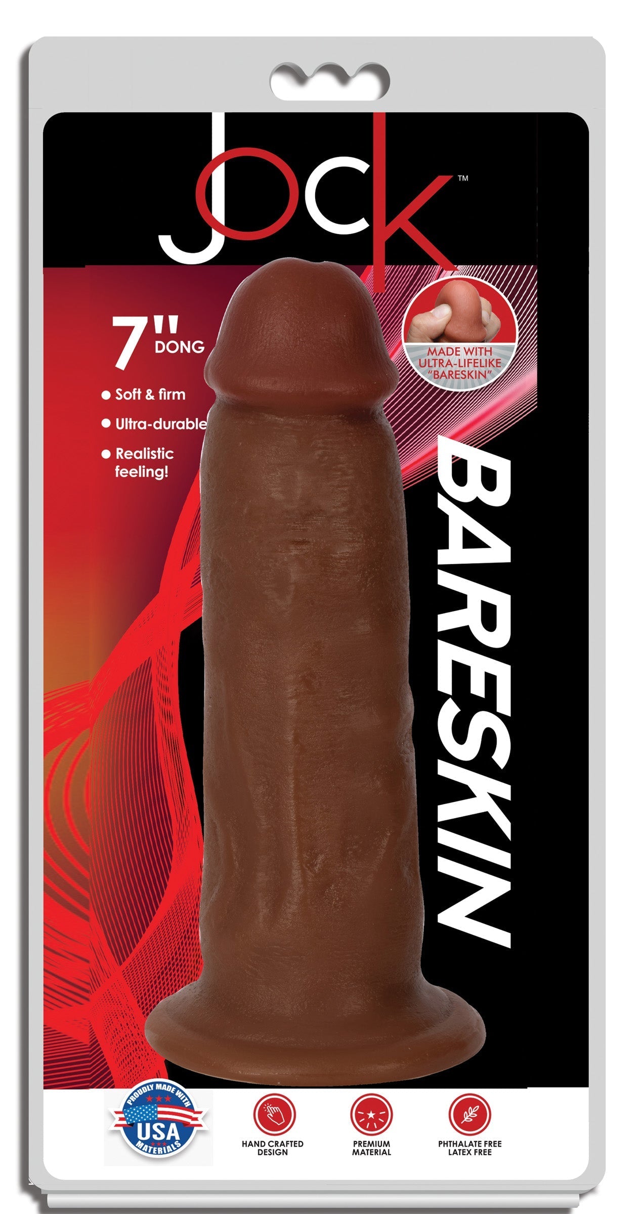 Seven-inch Jock Dark Bareskin dildo