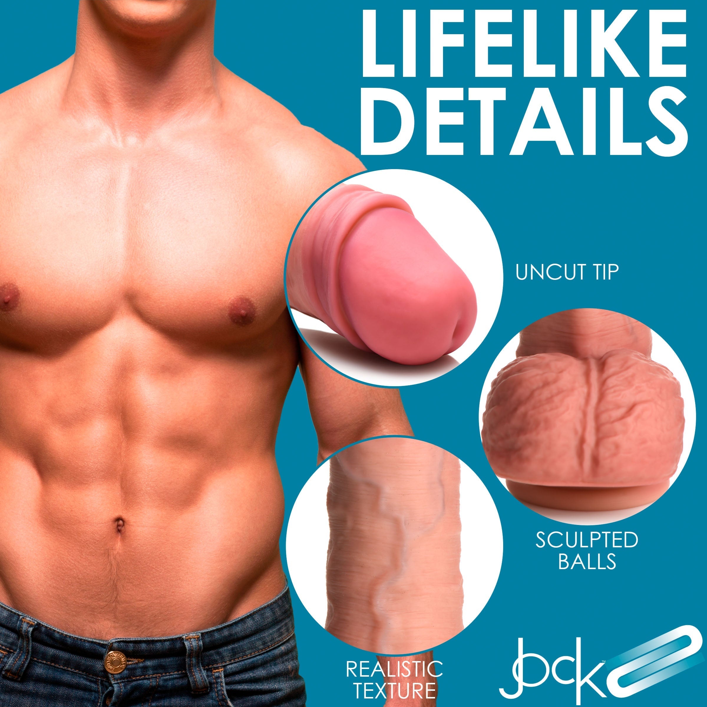 Lifelike details of the 8.75 Inch Dual Density Uncut Dildo With Balls presented in a realistic setting