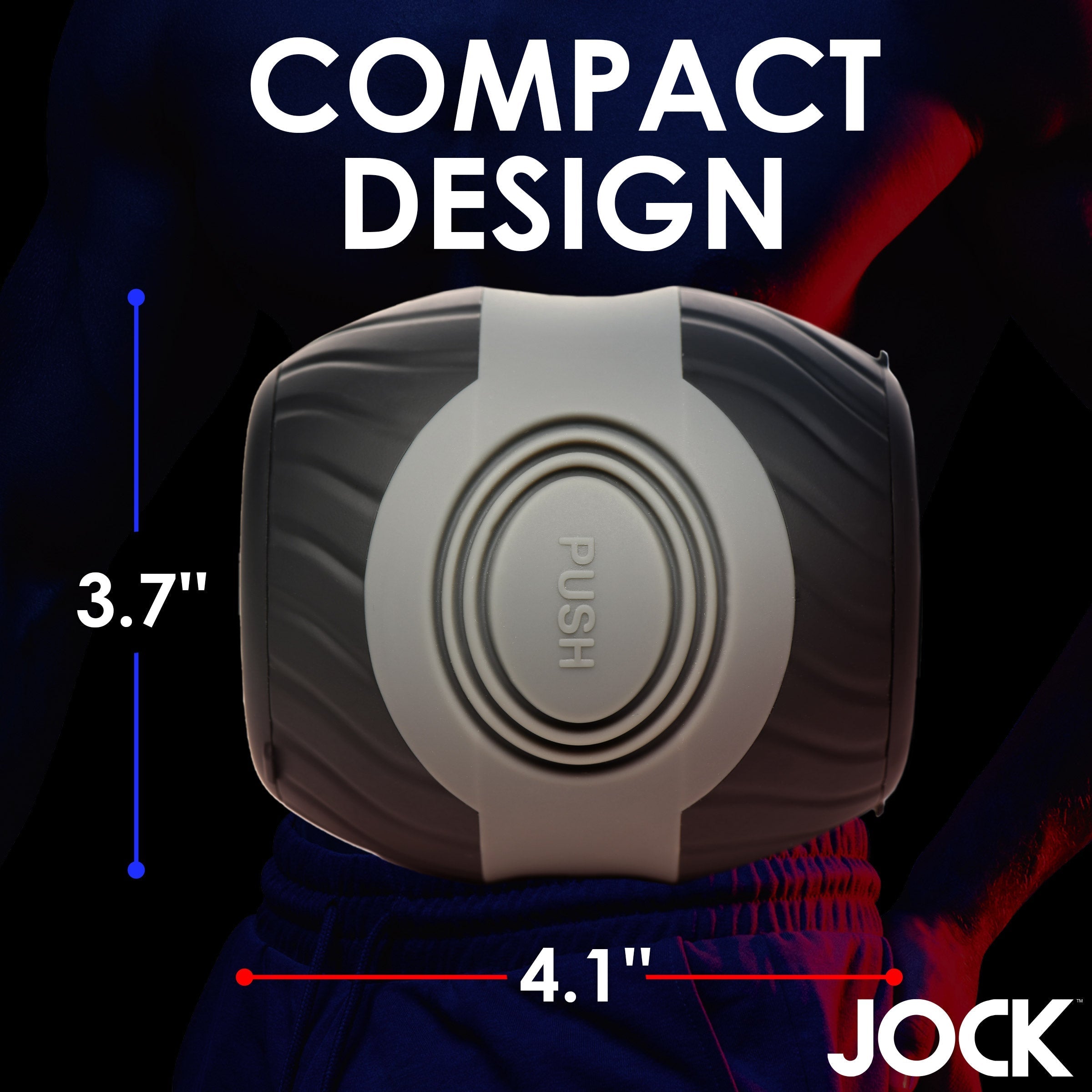 Dimensions of the 10x Vibrating & Squeezing Masturbator's compact design