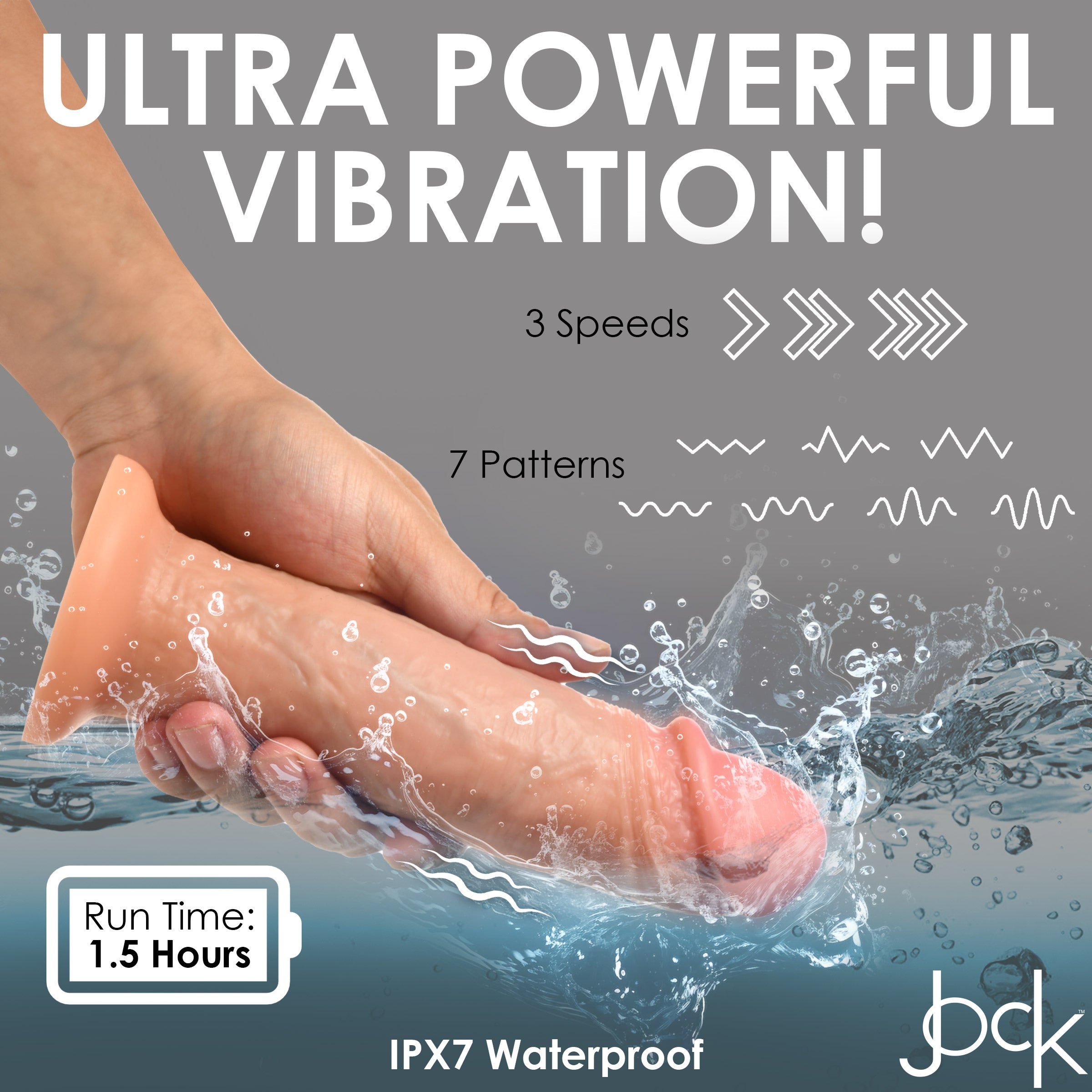 Advertisement highlighting the powerful vibration feature