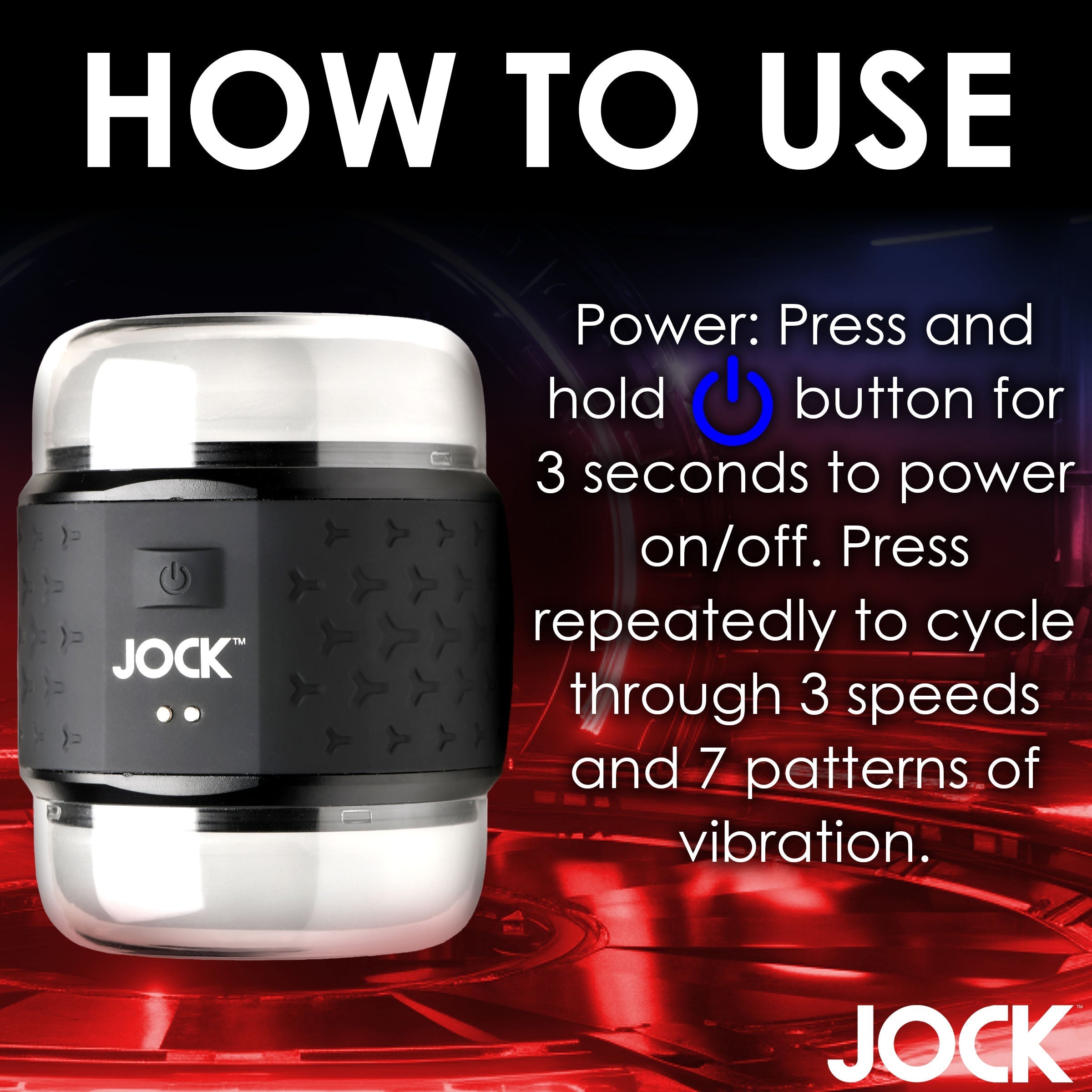 Instructional image of how to operate the Vibrating Double Stroker