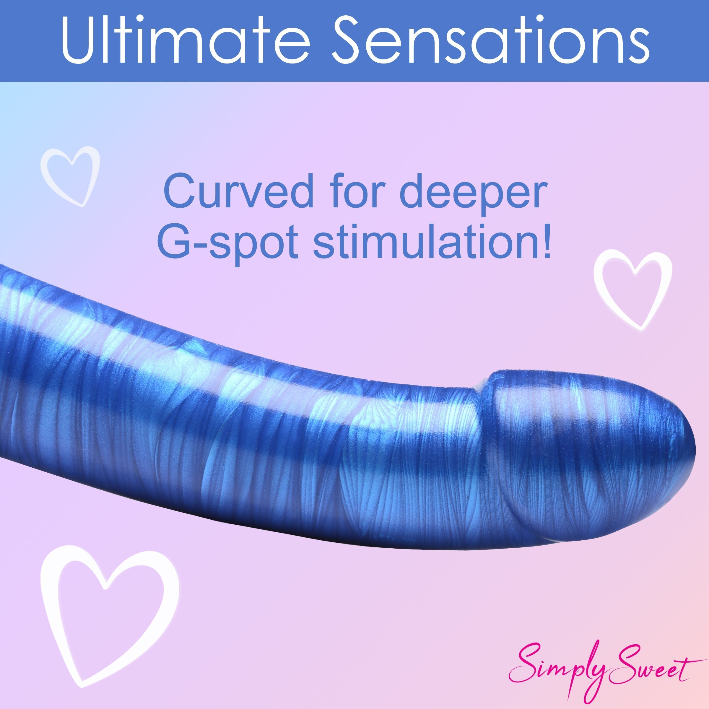 Curved Metallic Silicone 7 Inch Dildo for G-spot stimulation