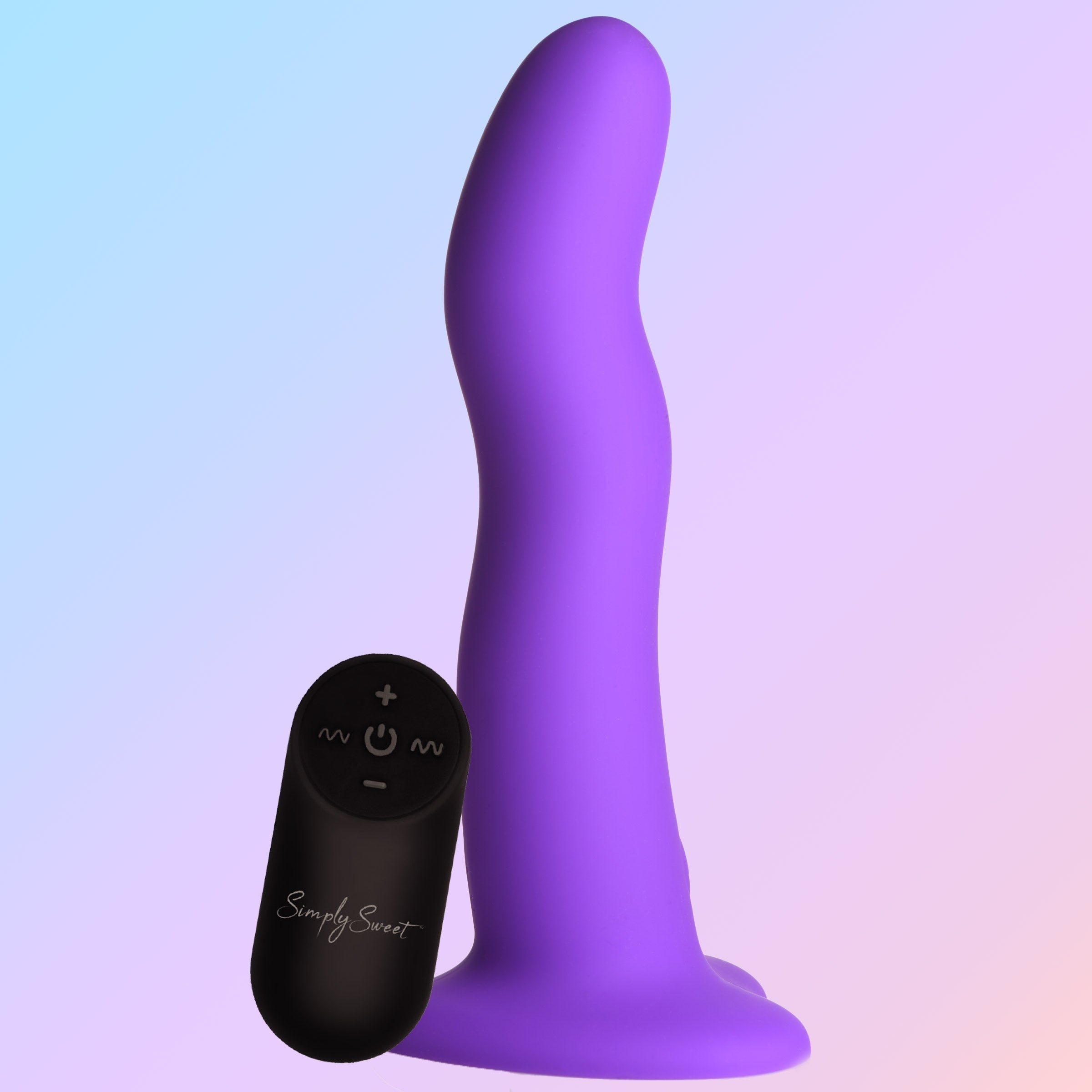 Ergonomic Purple Silicone Dildo with Wireless Remote Control