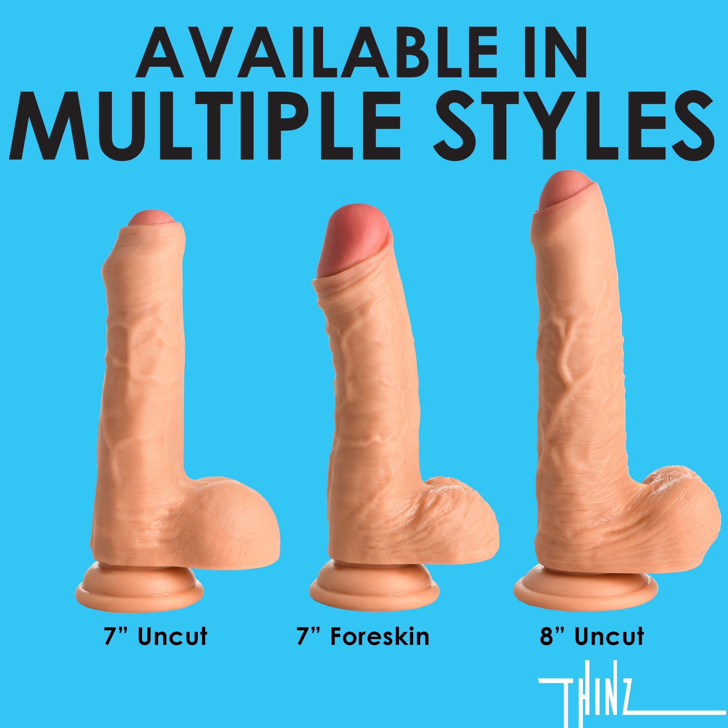 Collection of silicone dildos highlighting different textures and sizes